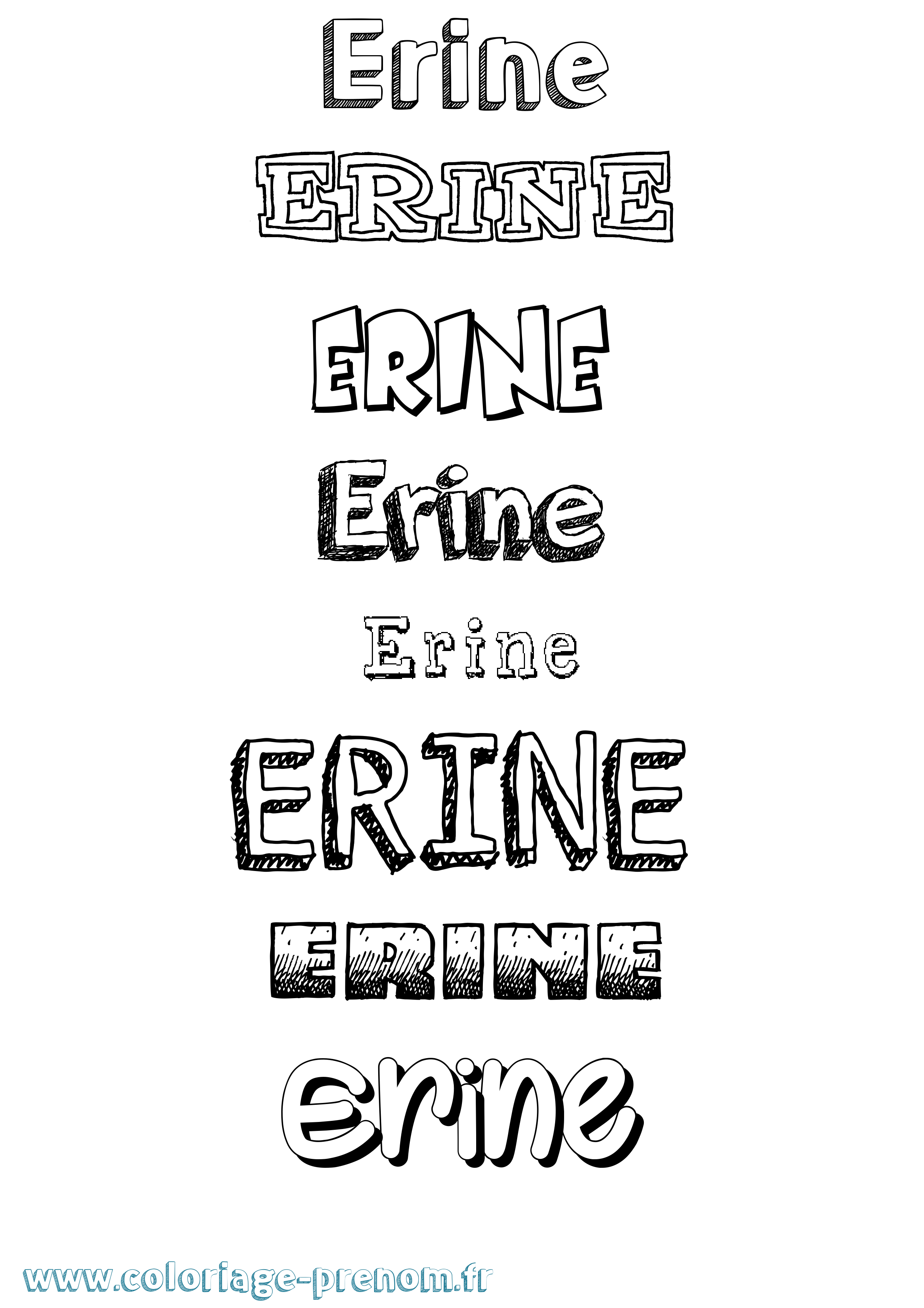 Coloriage Erine Coloriage prénom Erine