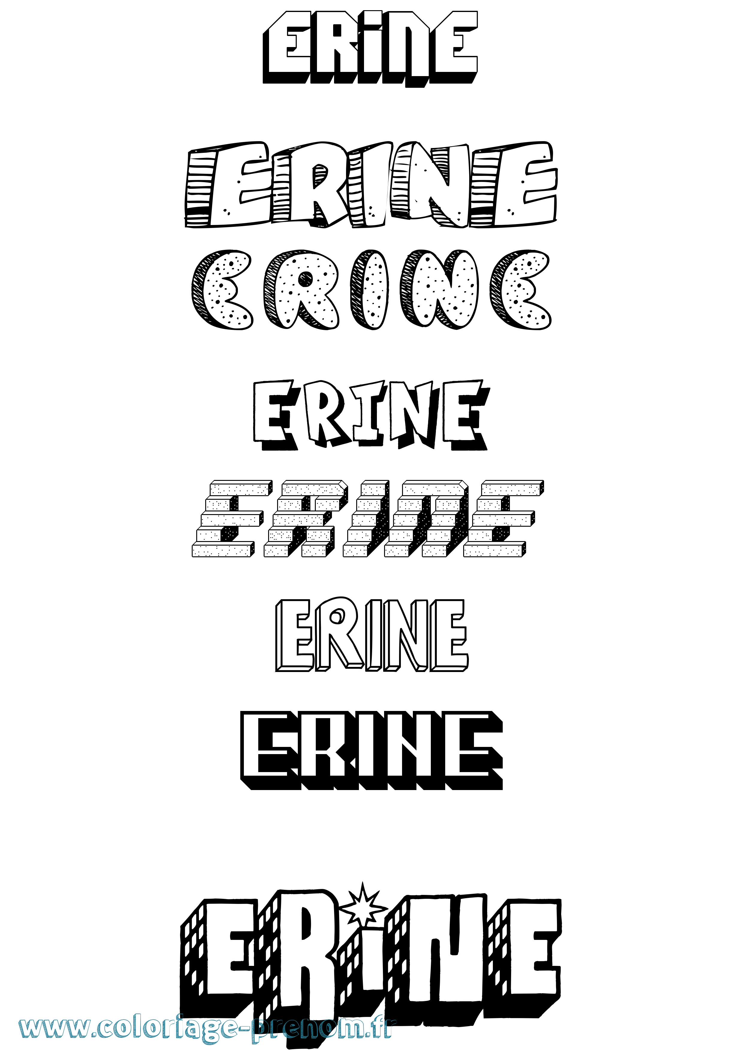 Coloriage Erine Coloriage prénom Erine