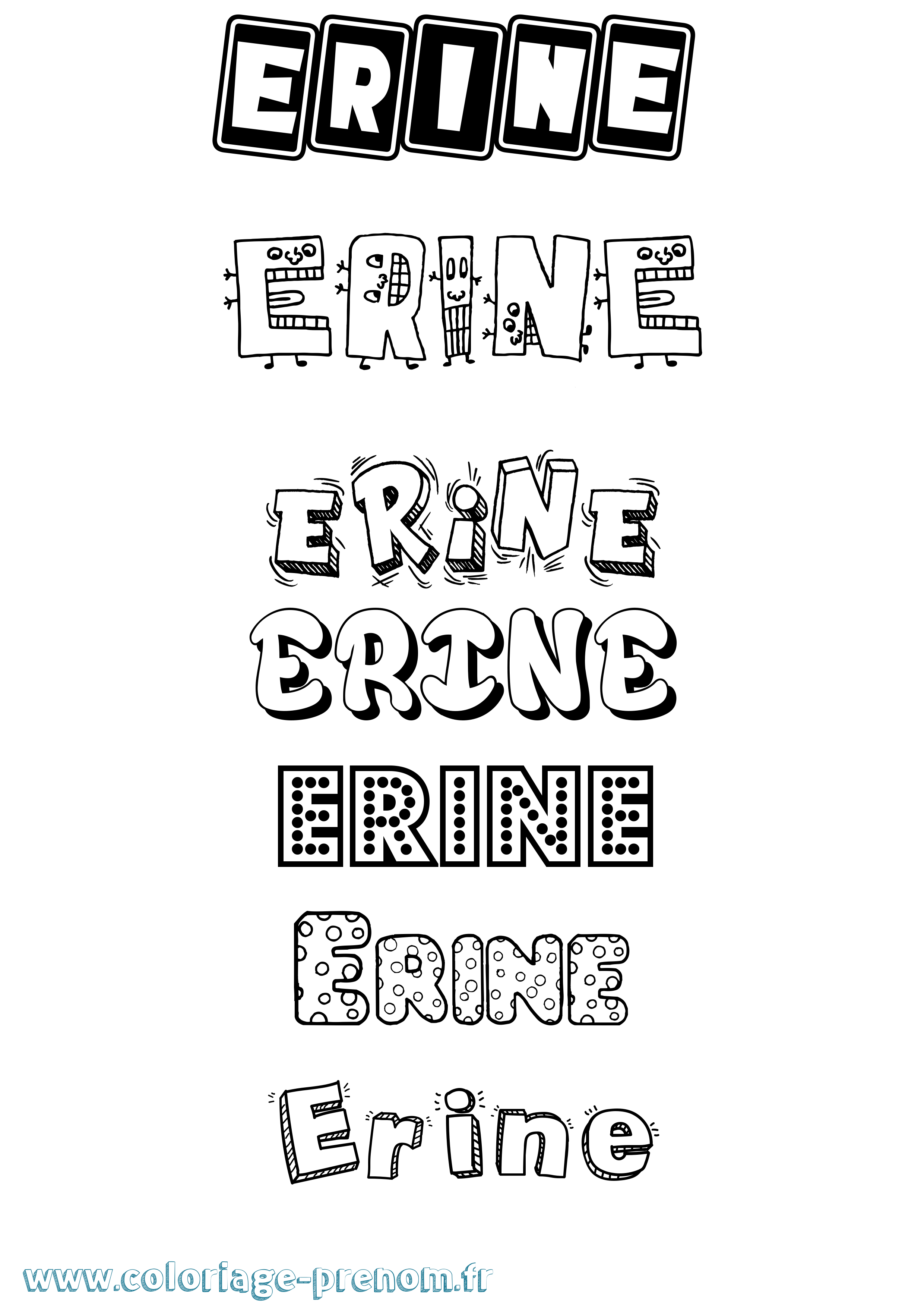 Coloriage Erine Coloriage prénom Erine