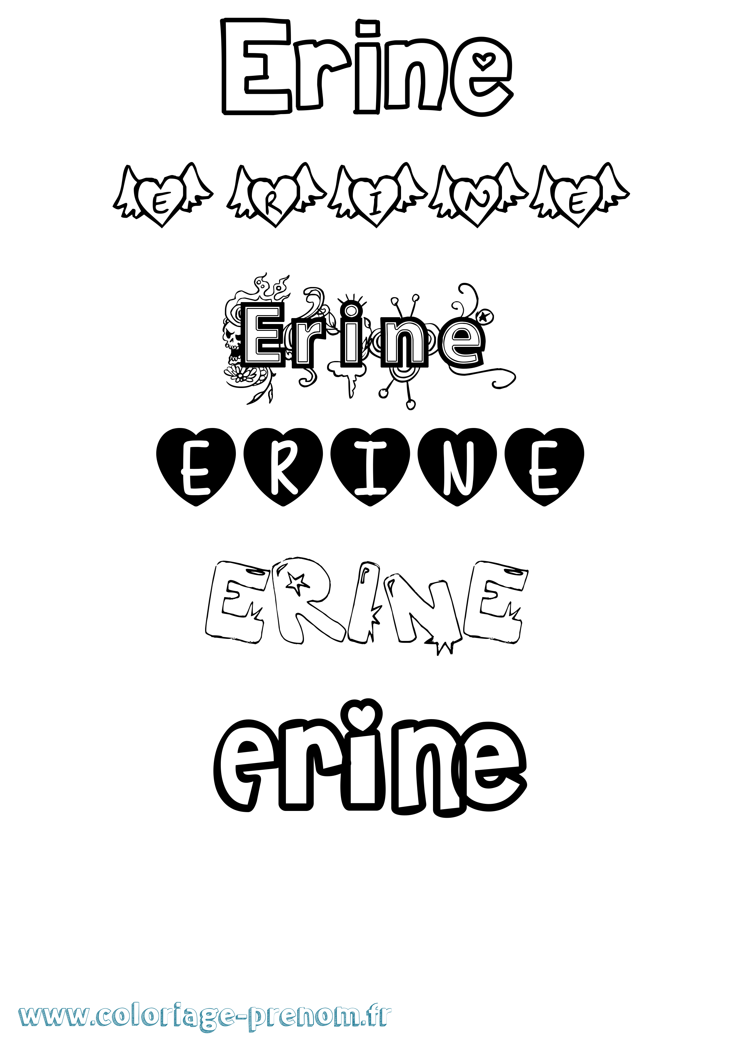 Coloriage Erine Coloriage prénom Erine