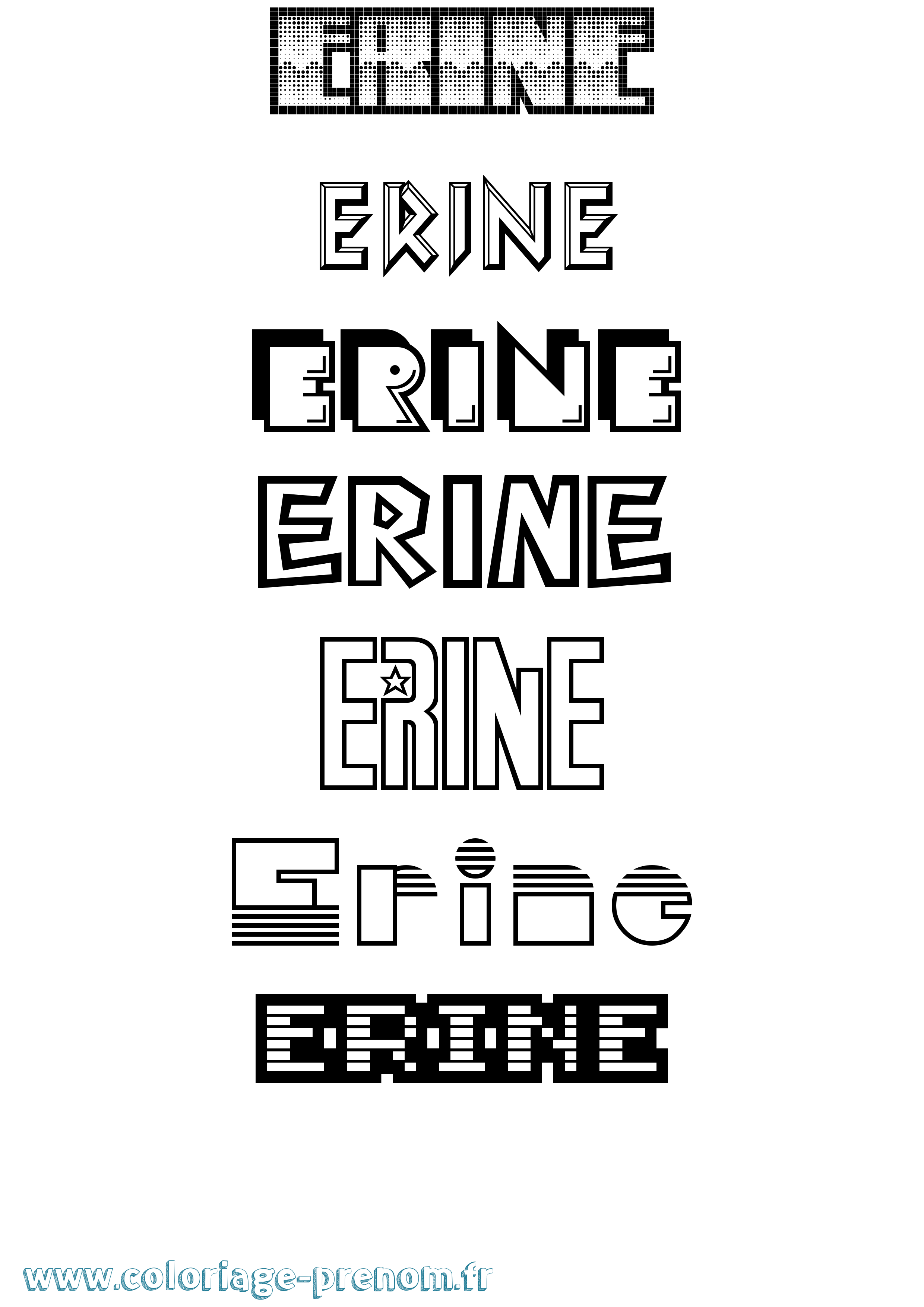 Coloriage Erine Coloriage prénom Erine