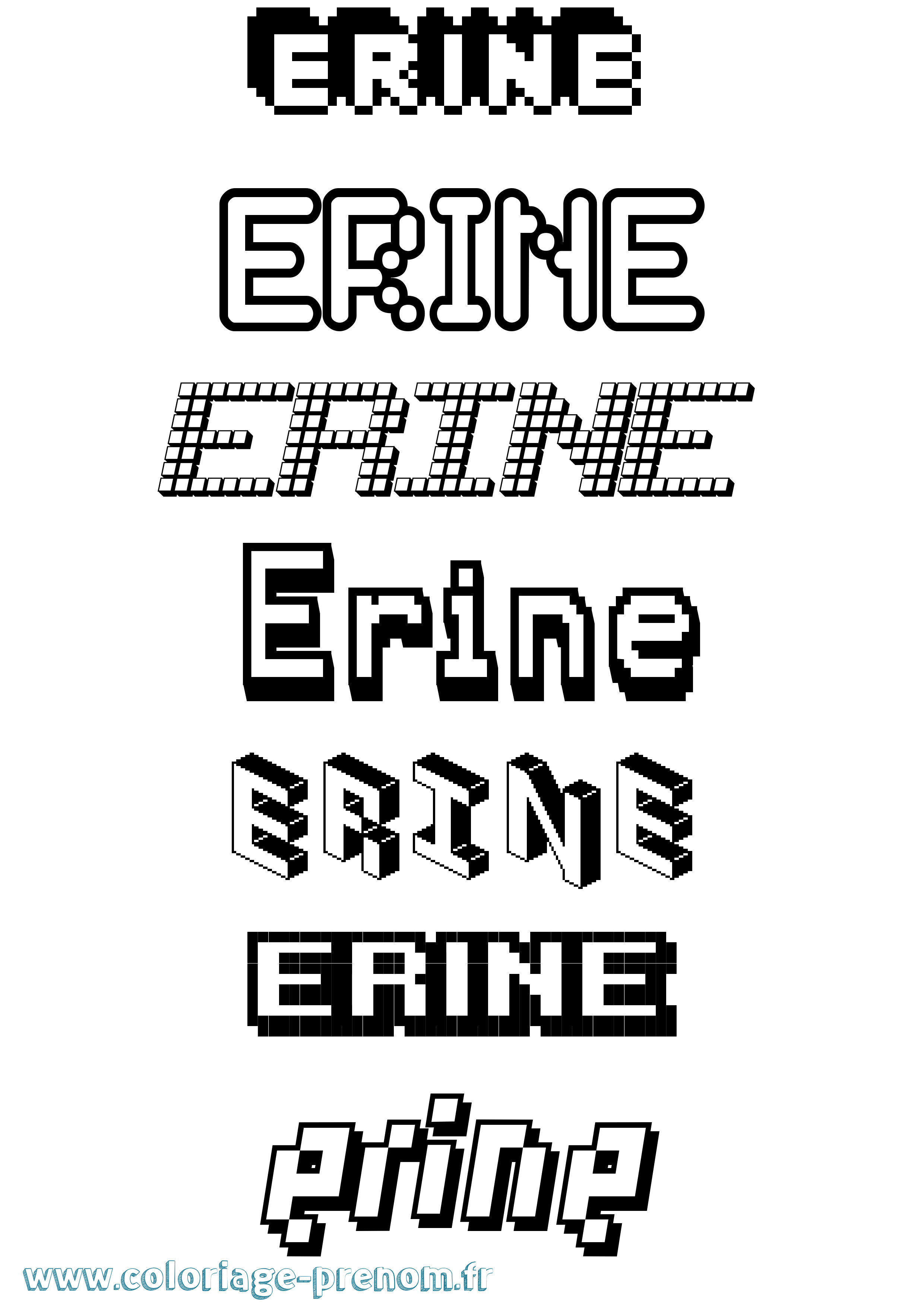 Coloriage Erine Coloriage prénom Erine
