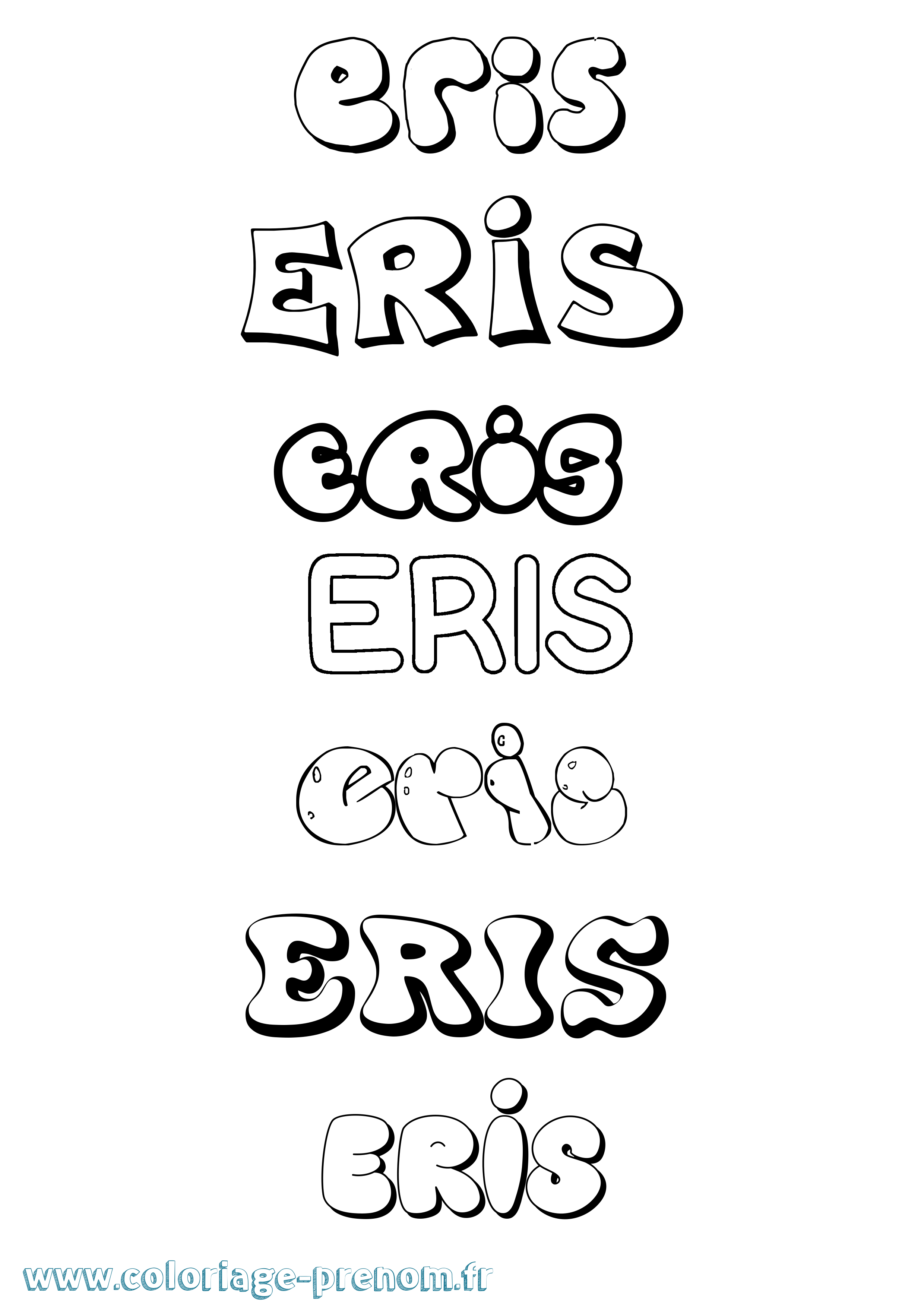 Coloriage Eris Bubble Coloriage prénom Eris Bubble