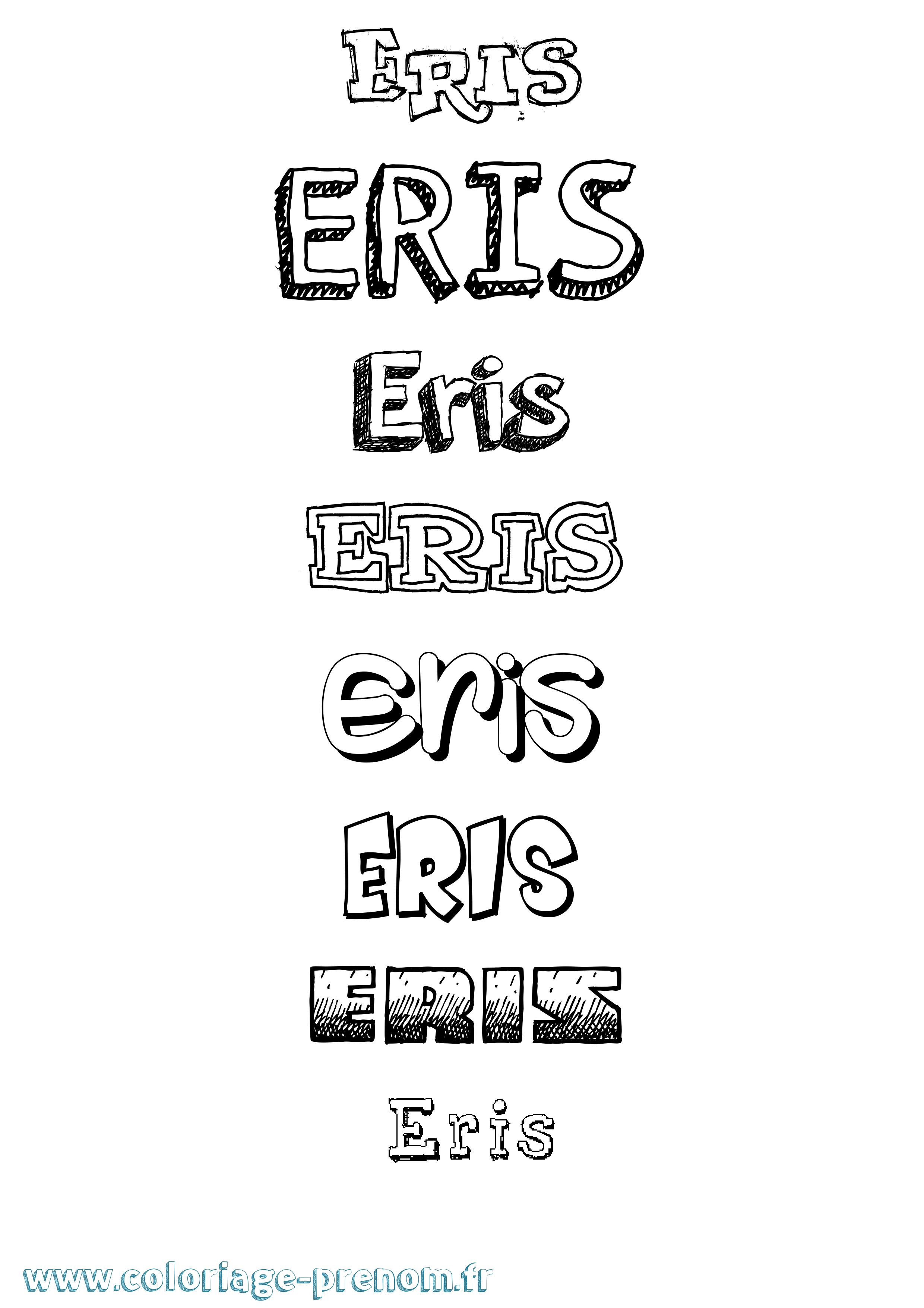Coloriage Eris Dessiné Coloriage prénom Eris Dessiné