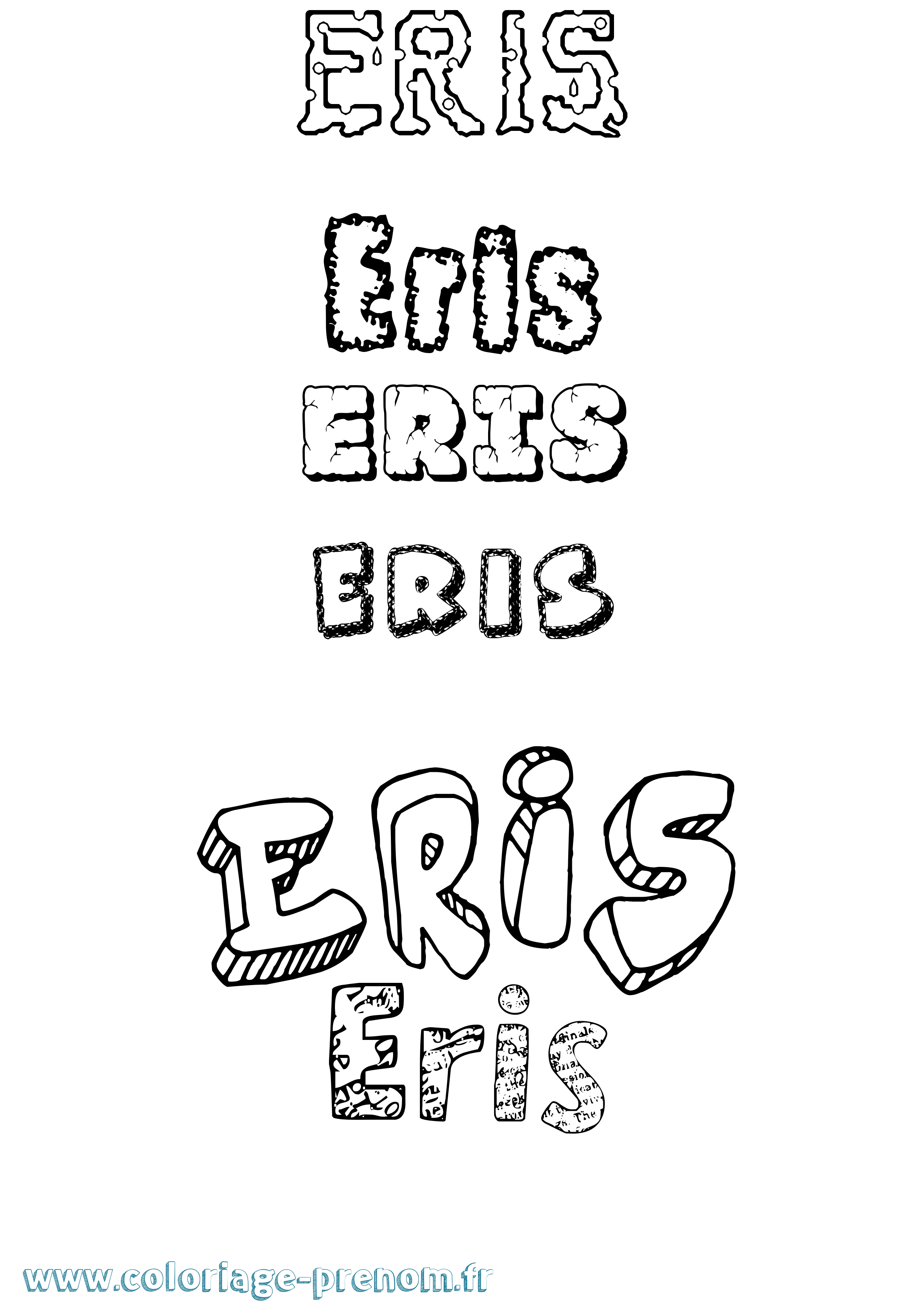 Coloriage Eris Destructuré Coloriage prénom Eris Destructuré