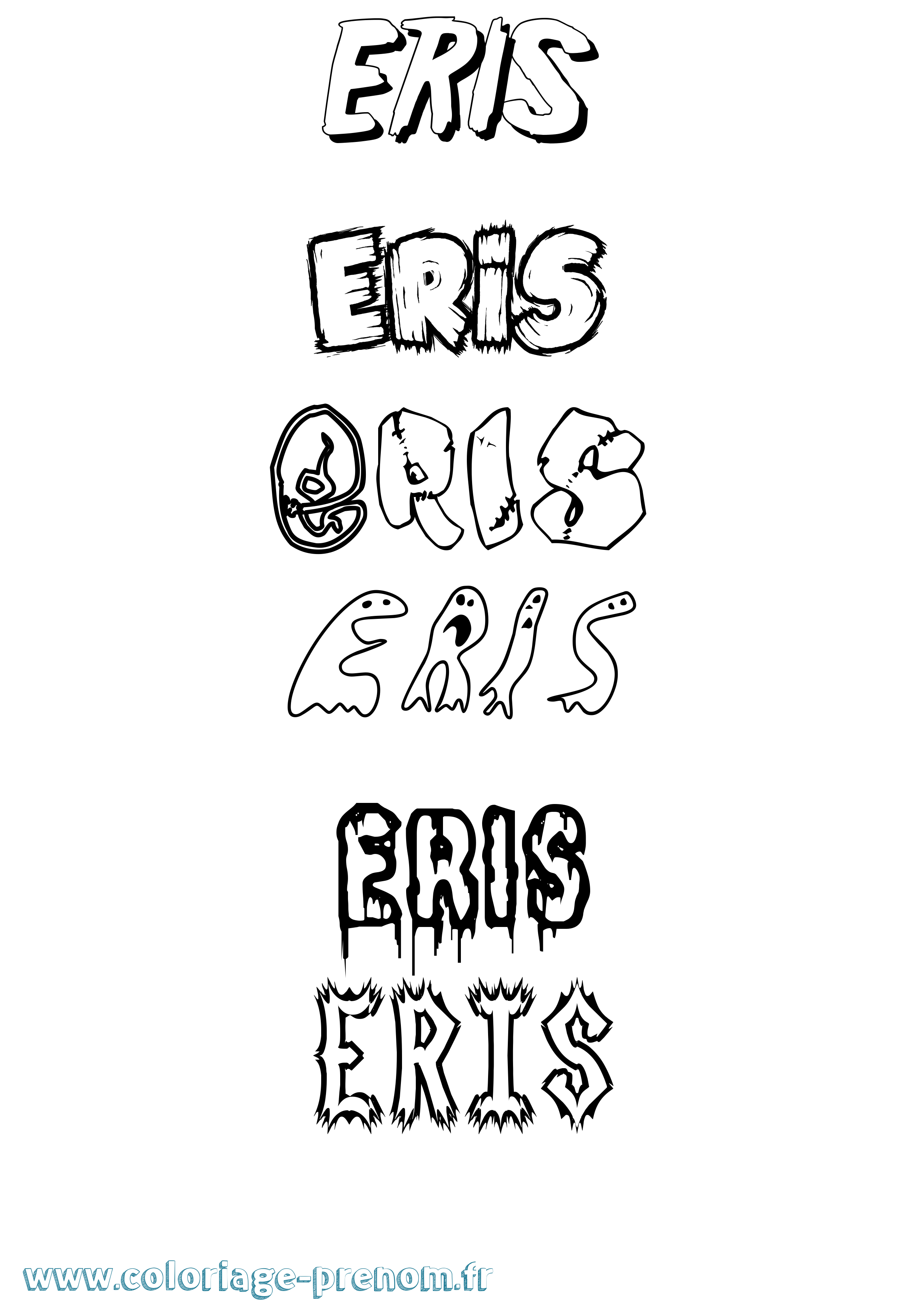 Coloriage Eris Frisson Coloriage prénom Eris Frisson