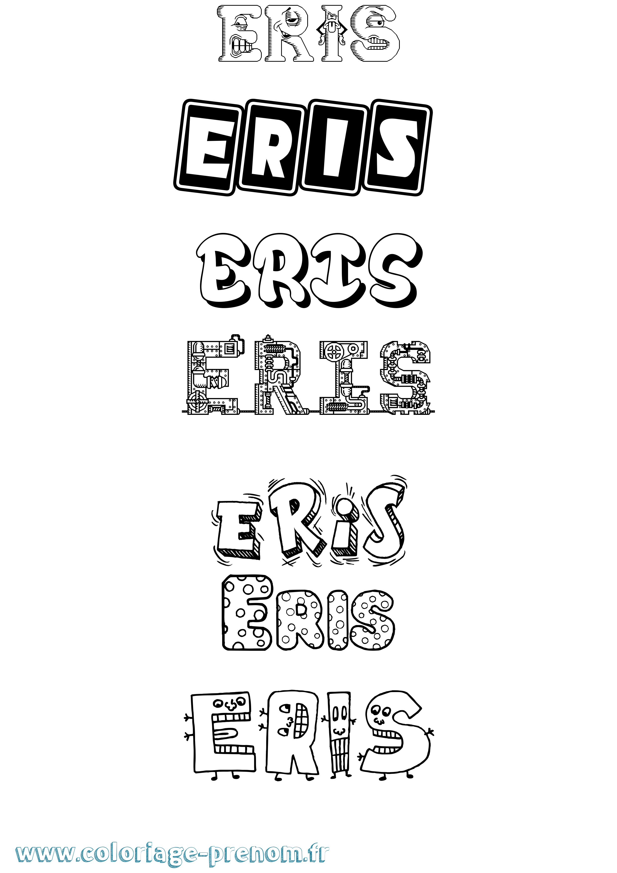 Coloriage Eris Fun Coloriage prénom Eris Fun
