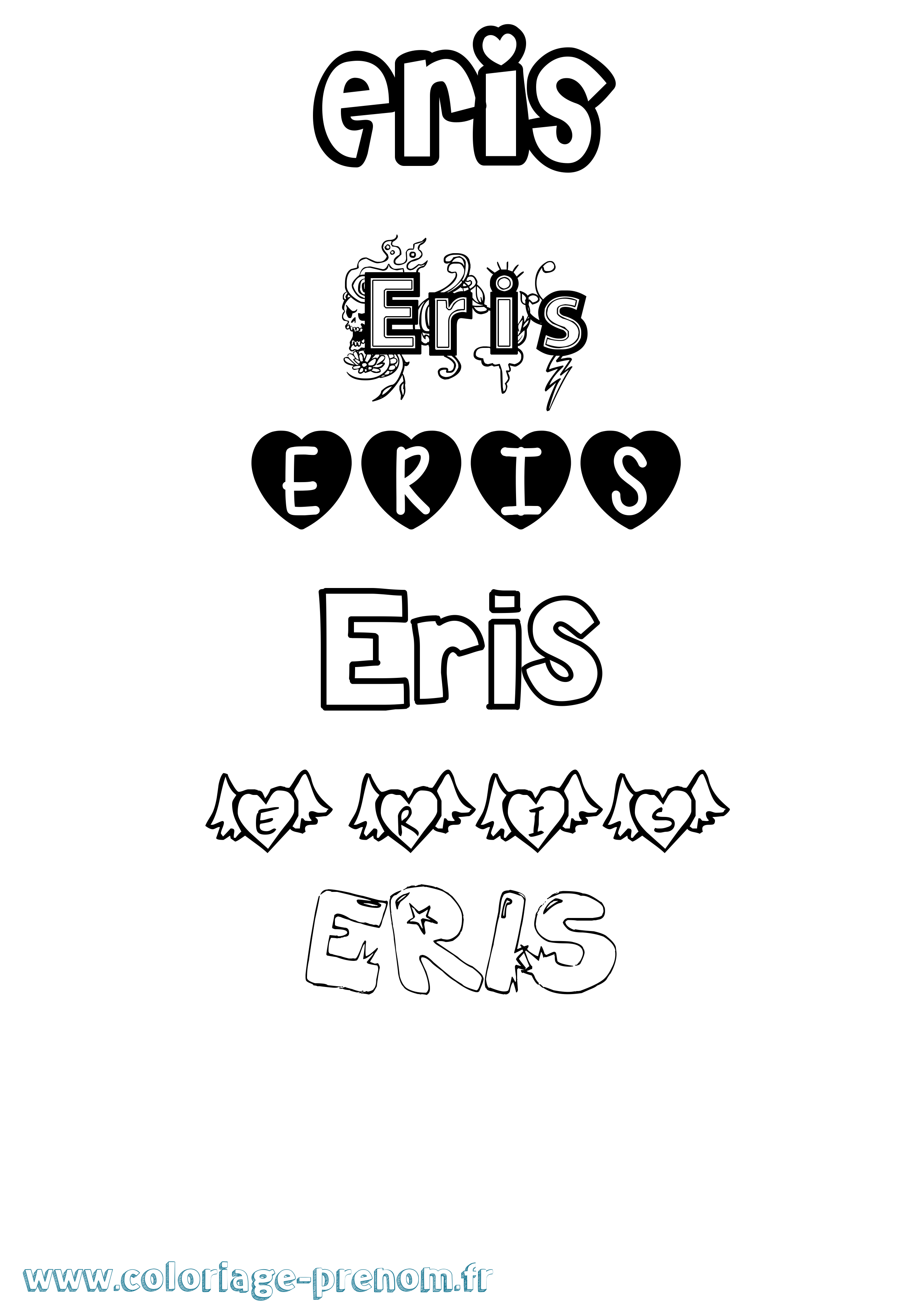Coloriage Eris Girly Coloriage prénom Eris Girly
