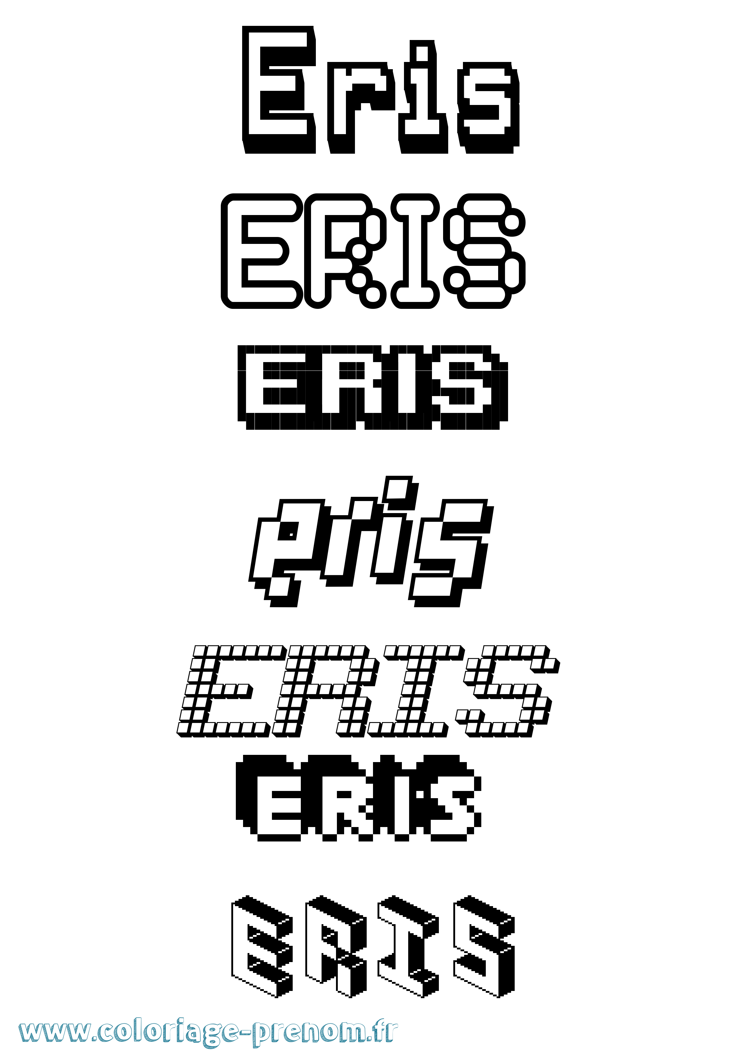 Coloriage Eris Pixel Coloriage prénom Eris Pixel