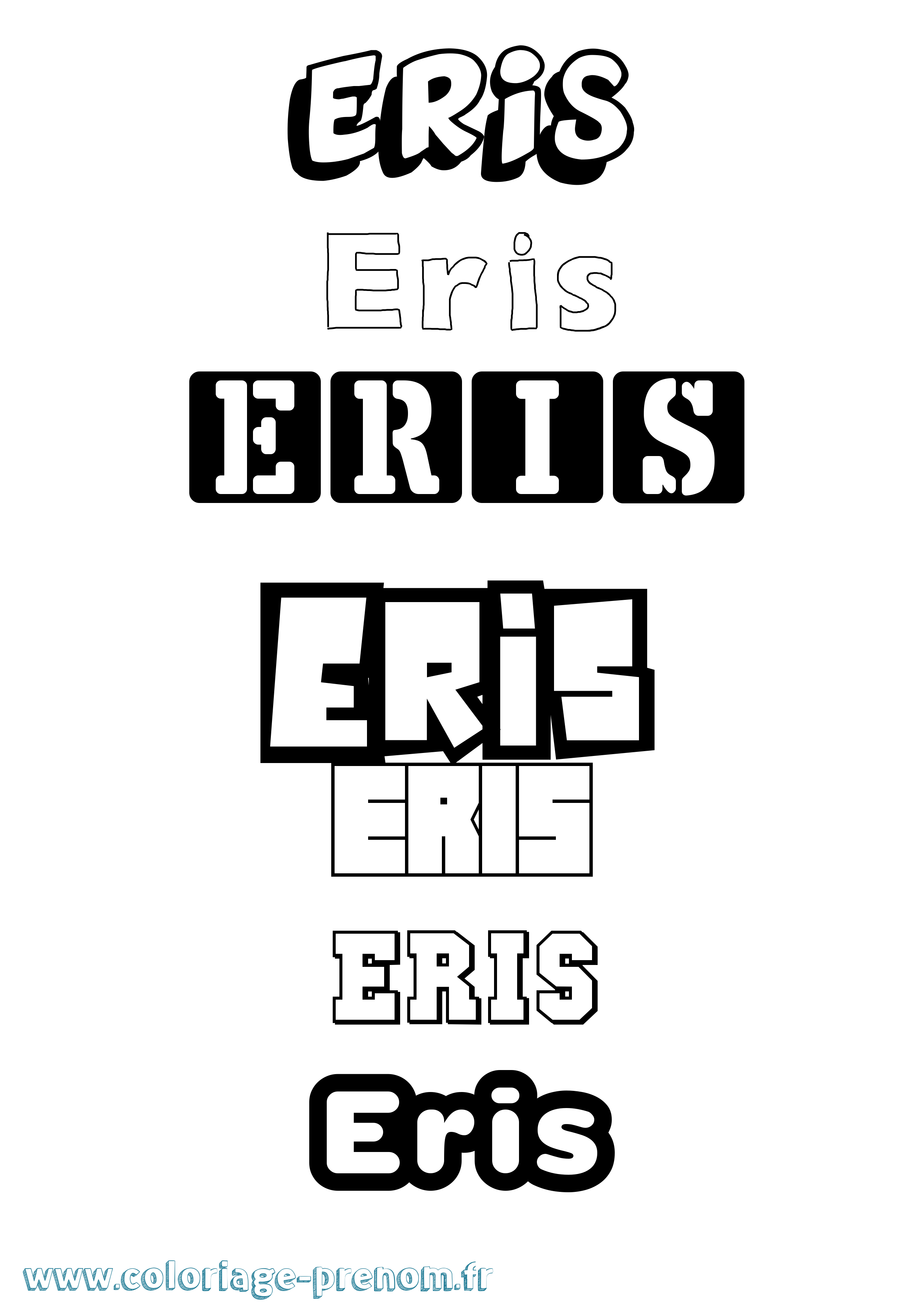 Coloriage prénom Eris Simple