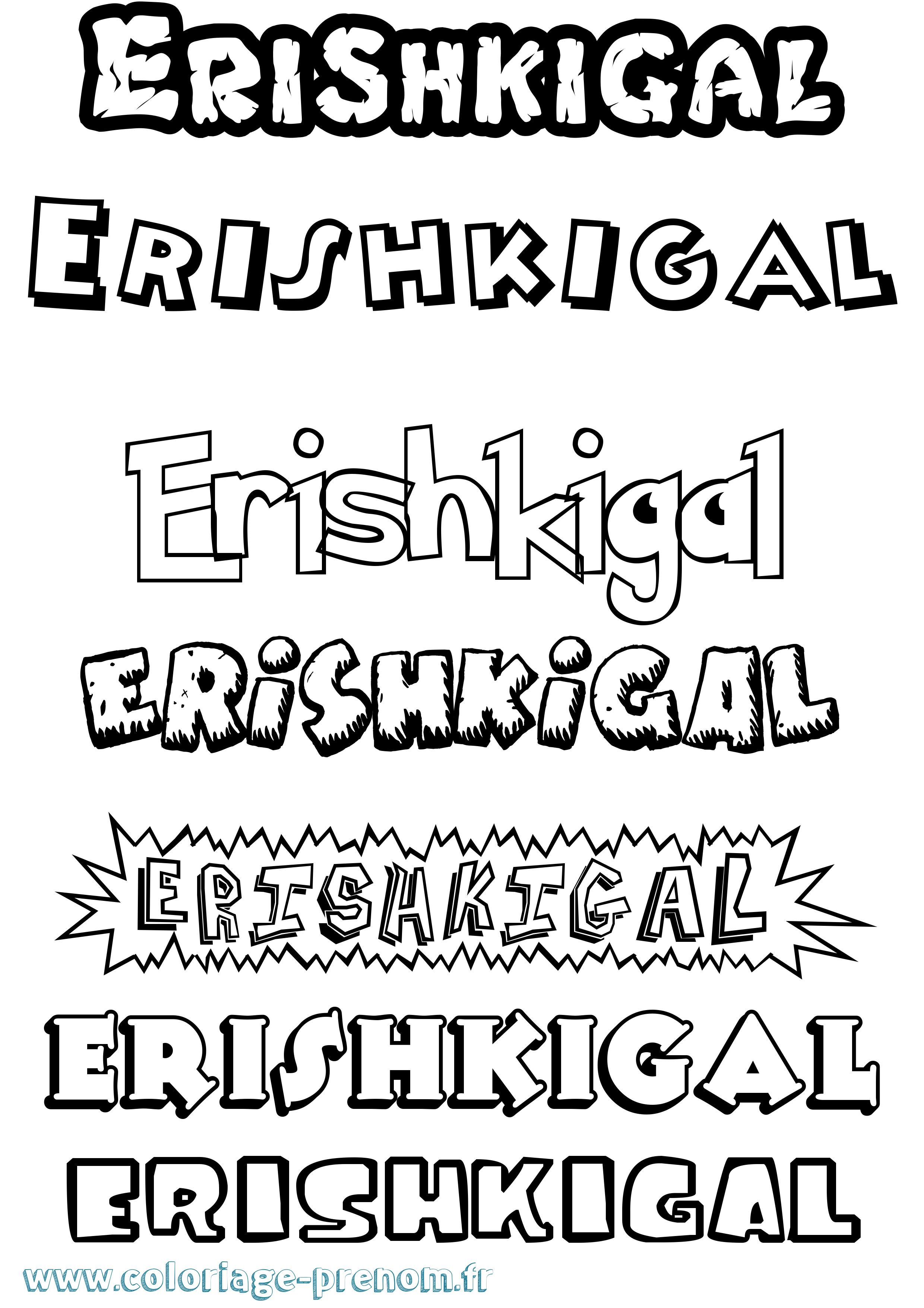Coloriage prénom Erishkigal Dessin Animé