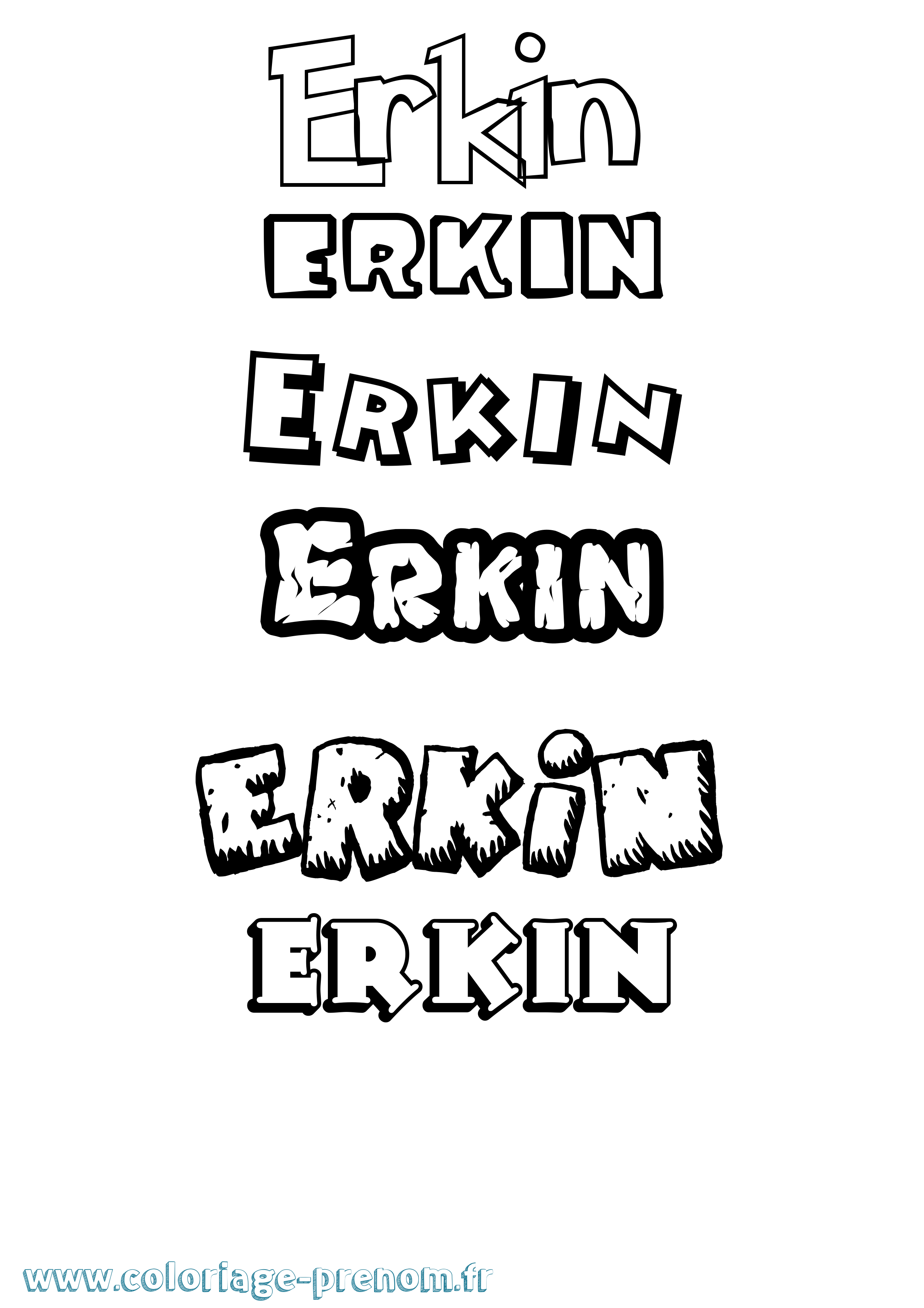 Coloriage Erkin Dessin Animé Coloriage prénom Erkin Dessin Animé