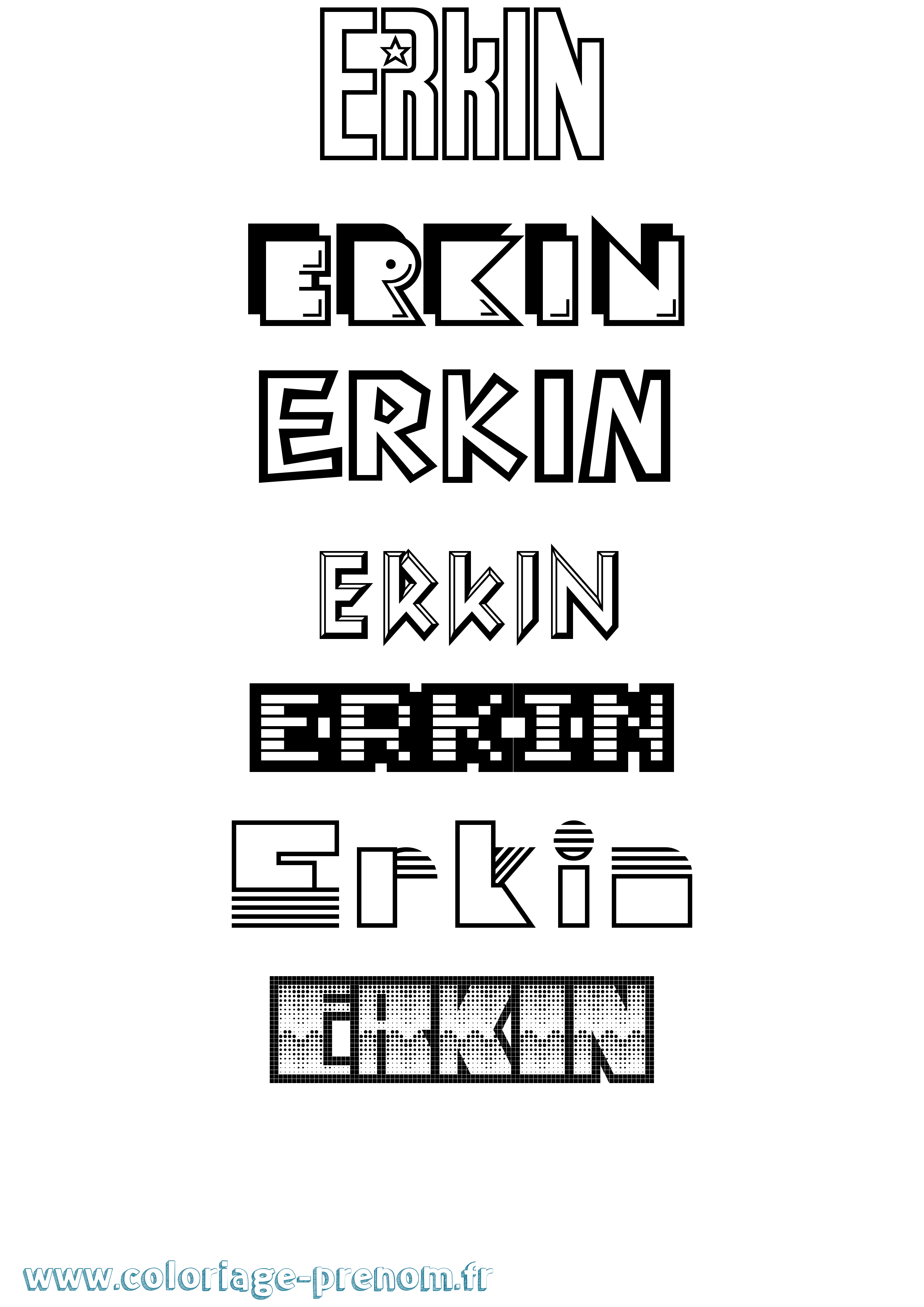 Coloriage Erkin Jeux Vidéos Coloriage prénom Erkin Jeux Vidéos