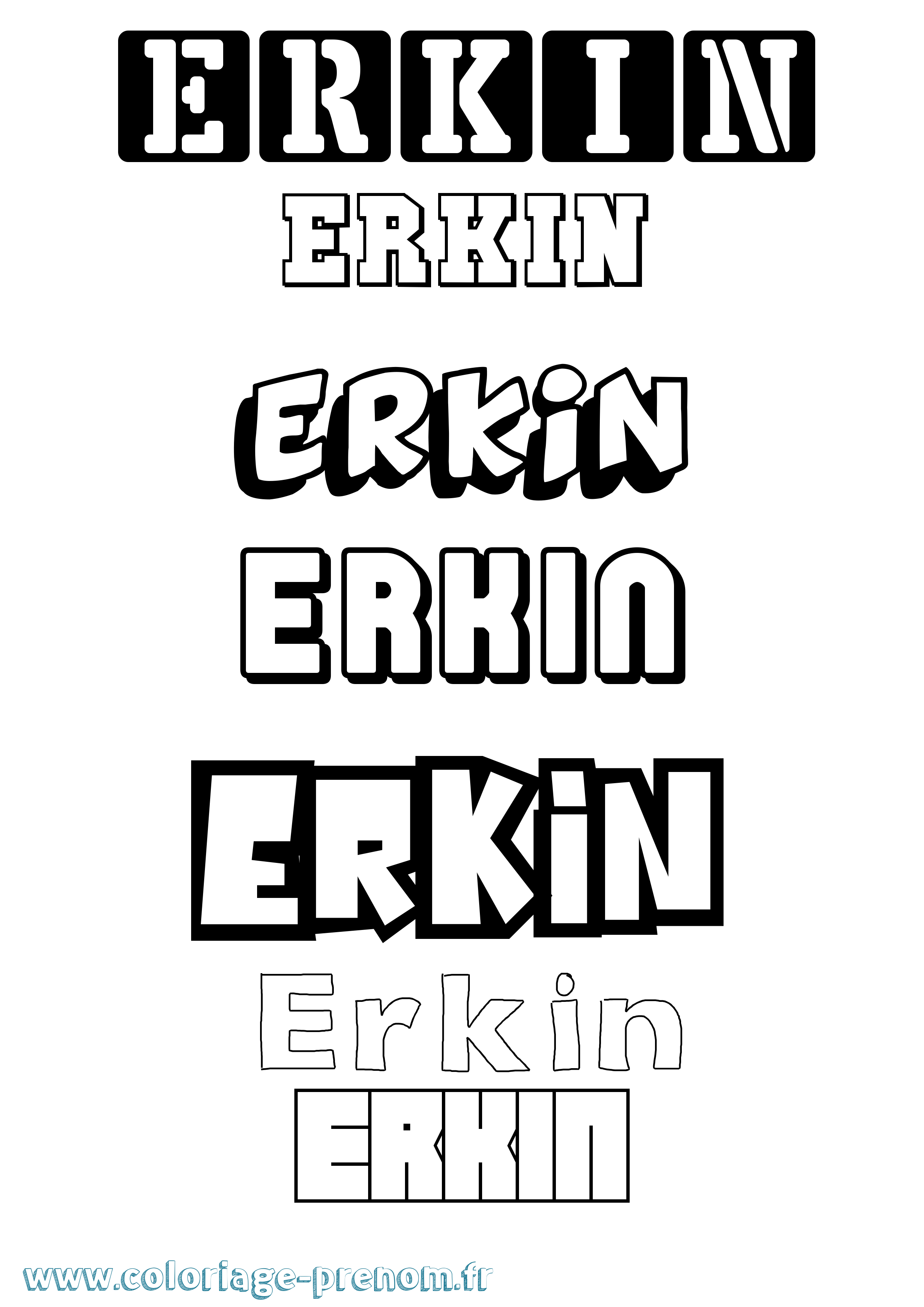 Coloriage Erkin Simple Coloriage prénom Erkin Simple