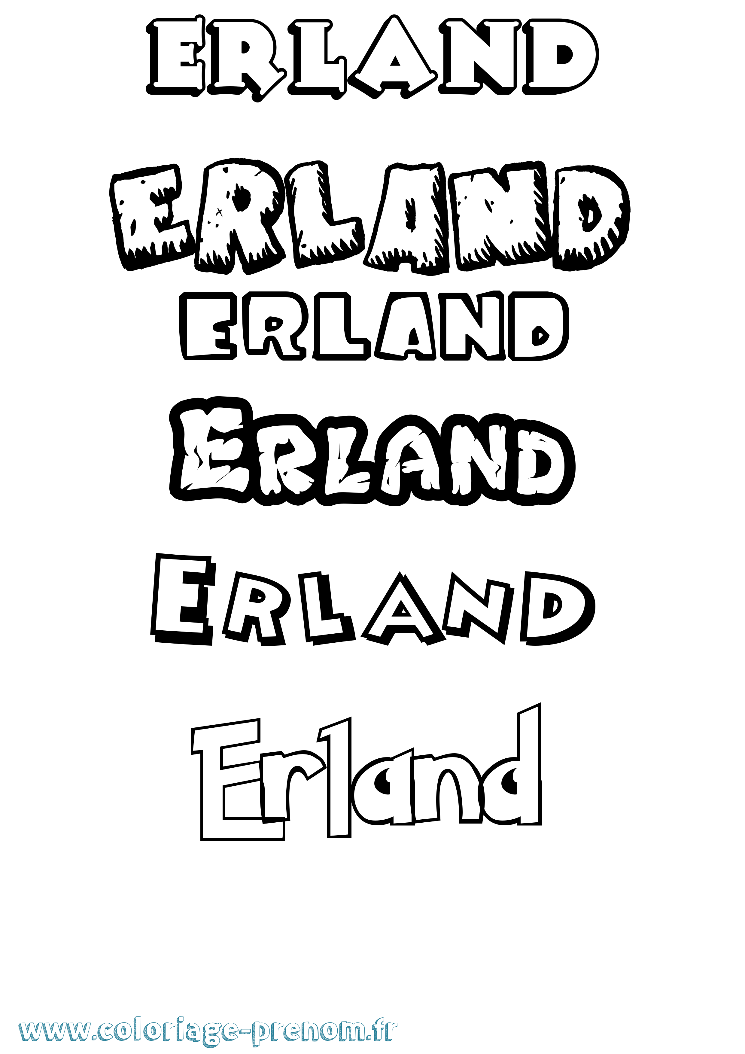 Coloriage prénom Erland Dessin Animé