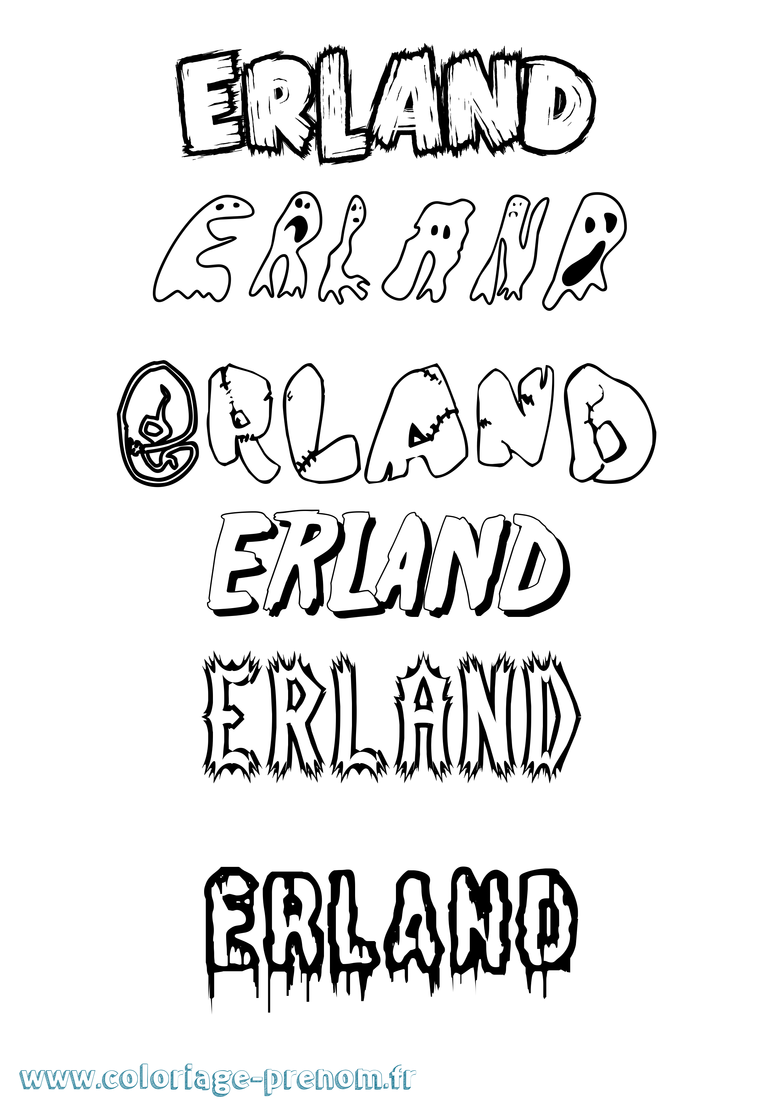 Coloriage prénom Erland Frisson
