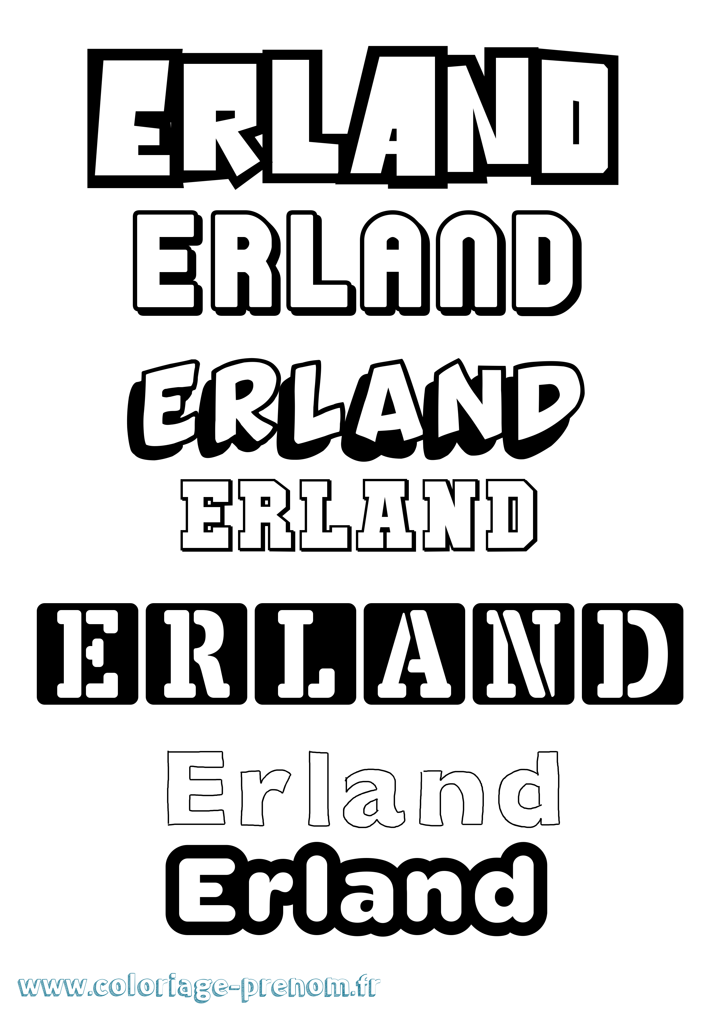 Coloriage prénom Erland Simple