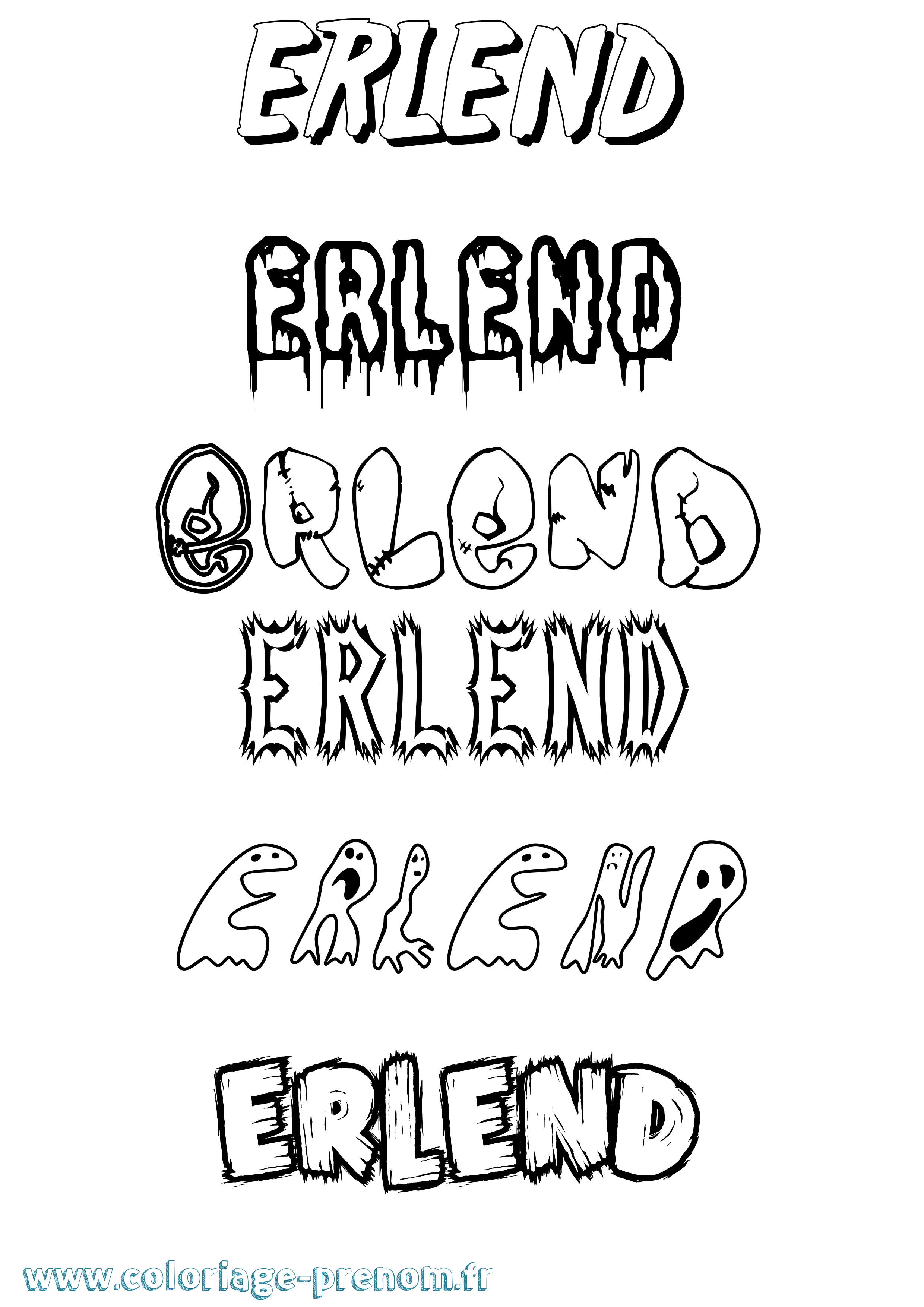 Coloriage Erlend Frisson Coloriage prénom Erlend Frisson