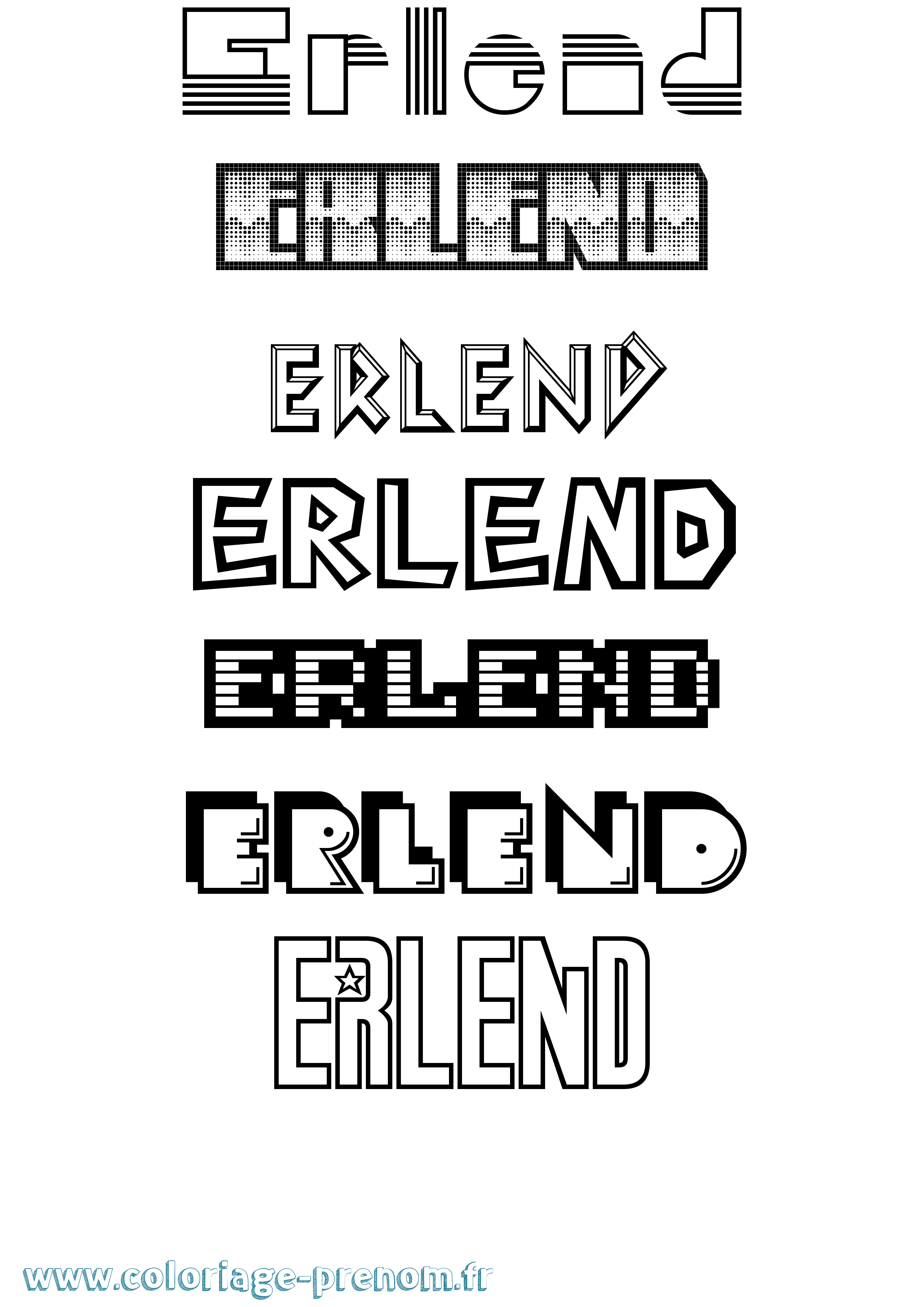 Coloriage Erlend Jeux Vidéos Coloriage prénom Erlend Jeux Vidéos