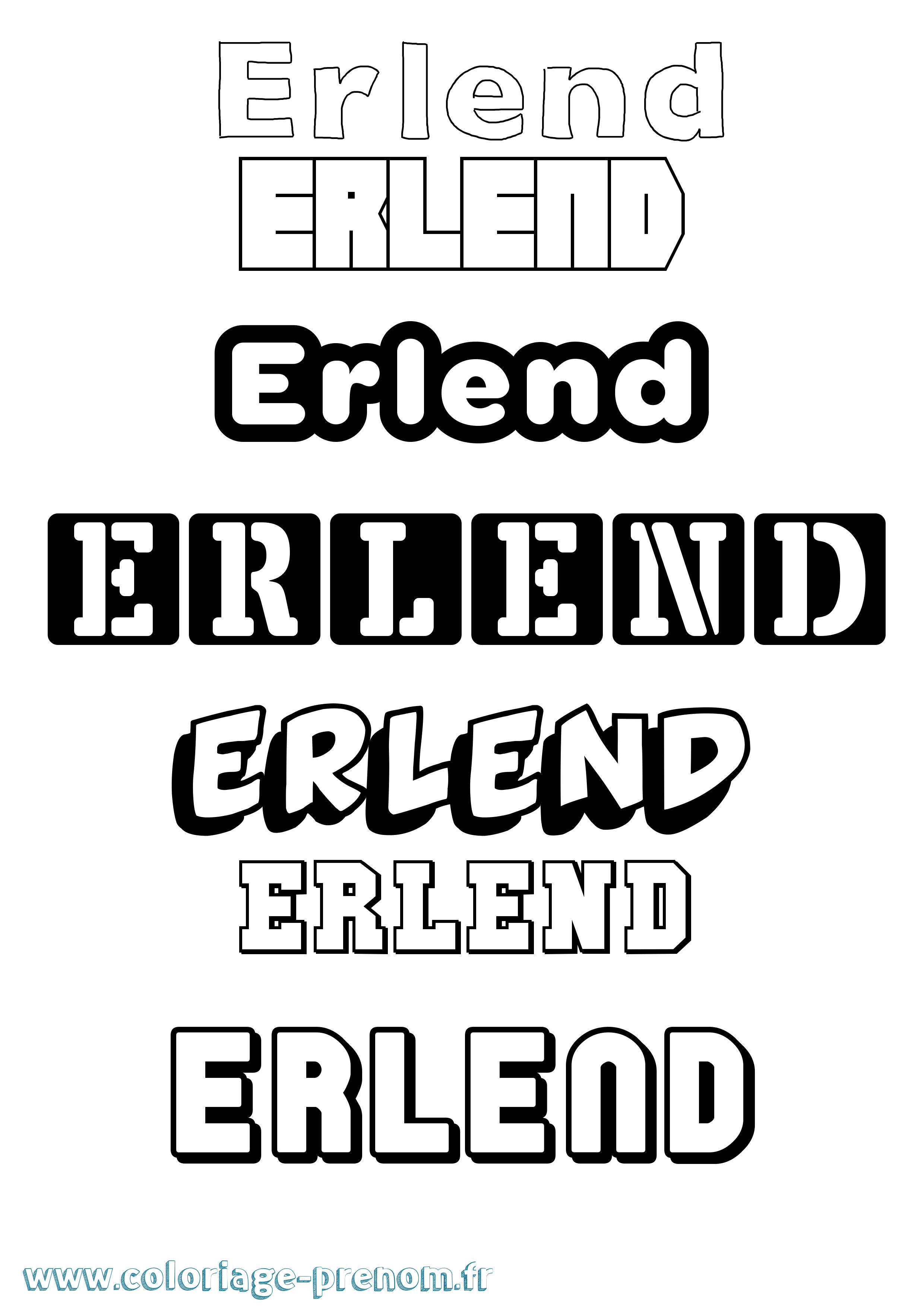 Coloriage Erlend Simple Coloriage prénom Erlend Simple