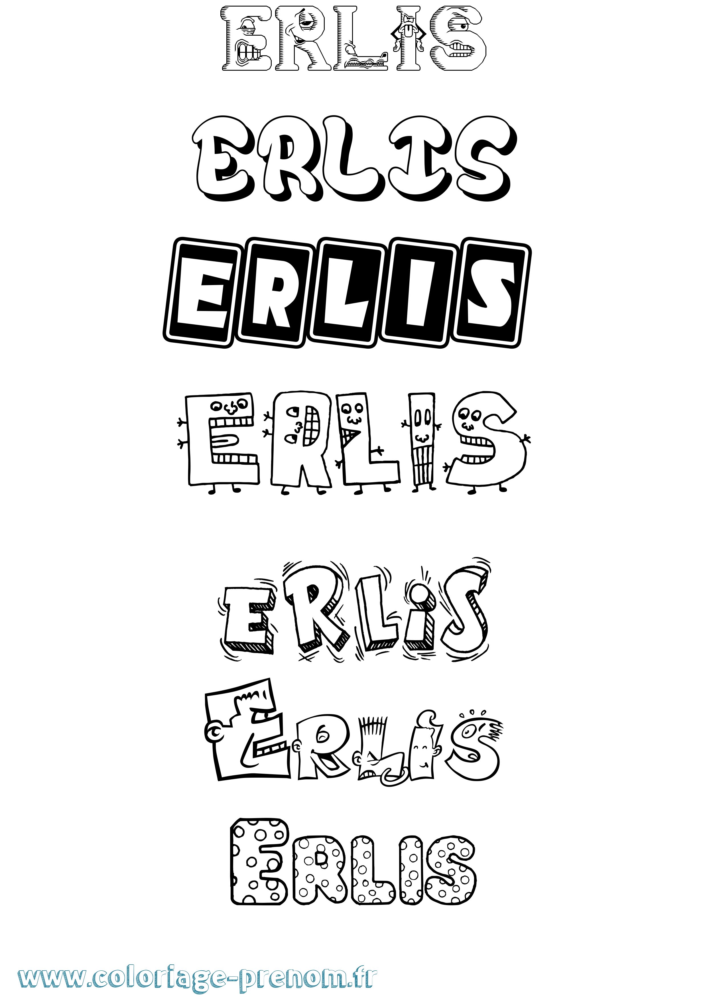 Coloriage Erlis Fun Coloriage prénom Erlis Fun