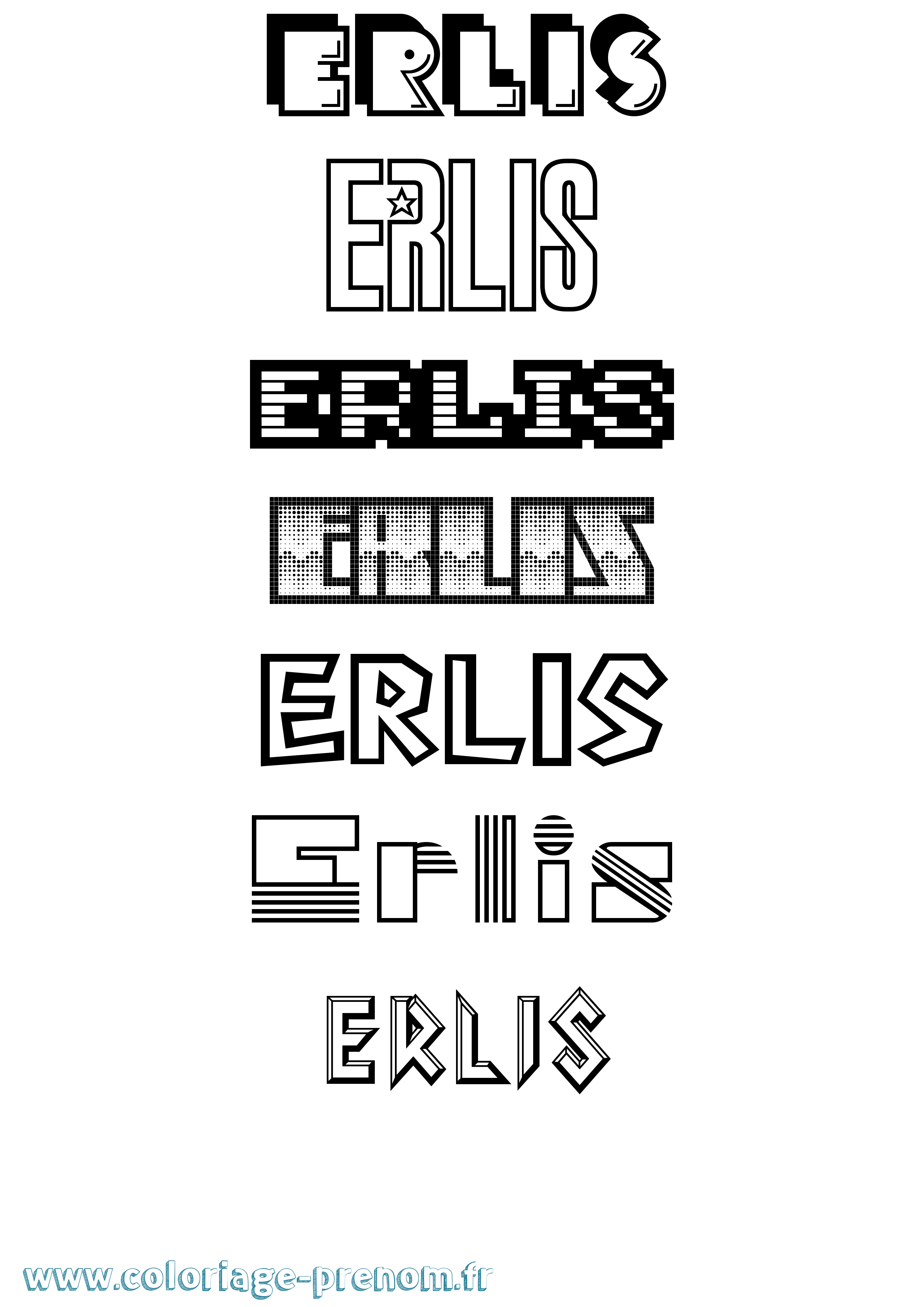 Coloriage Erlis Jeux Vidéos Coloriage prénom Erlis Jeux Vidéos