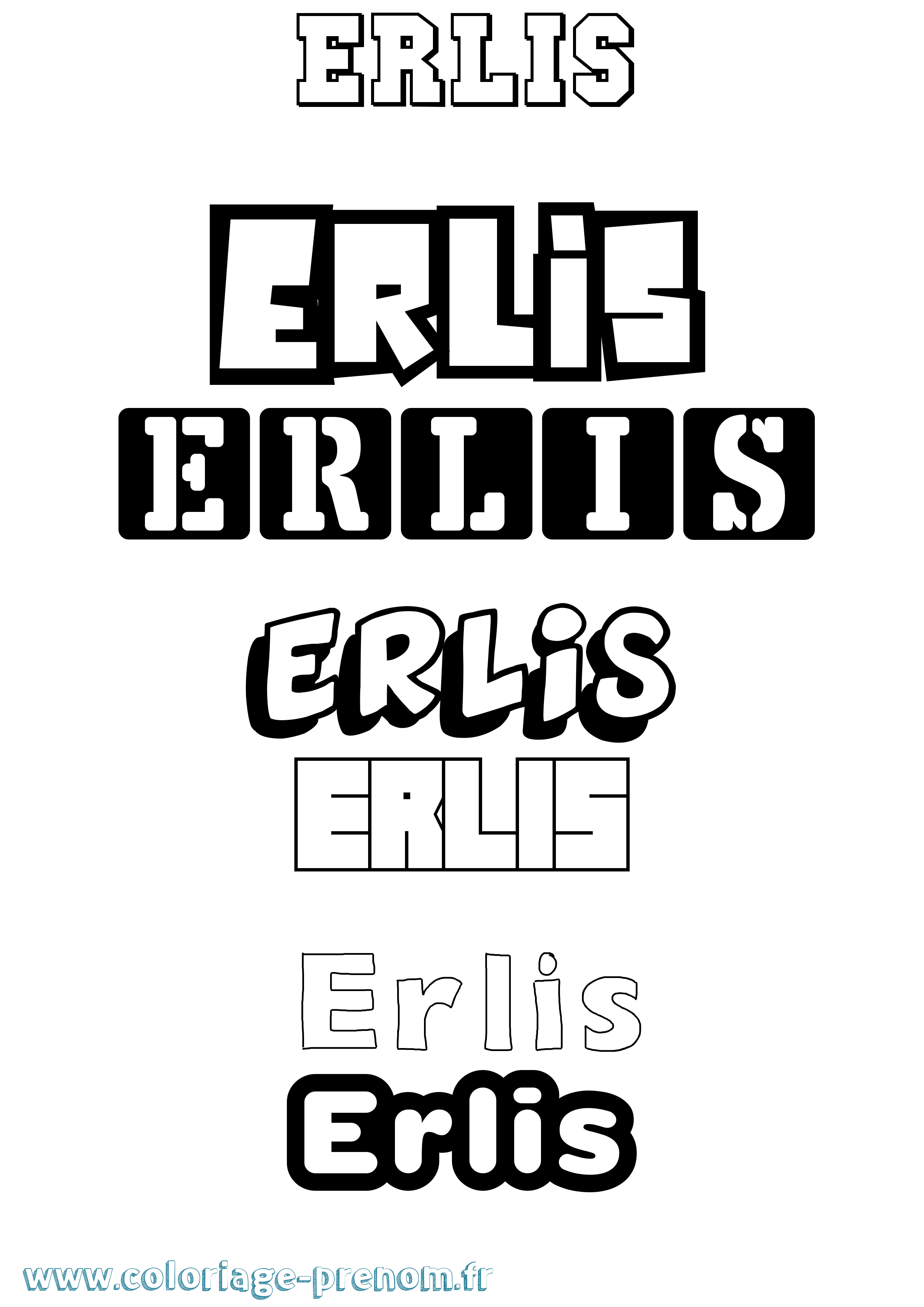 Coloriage prénom Erlis Simple