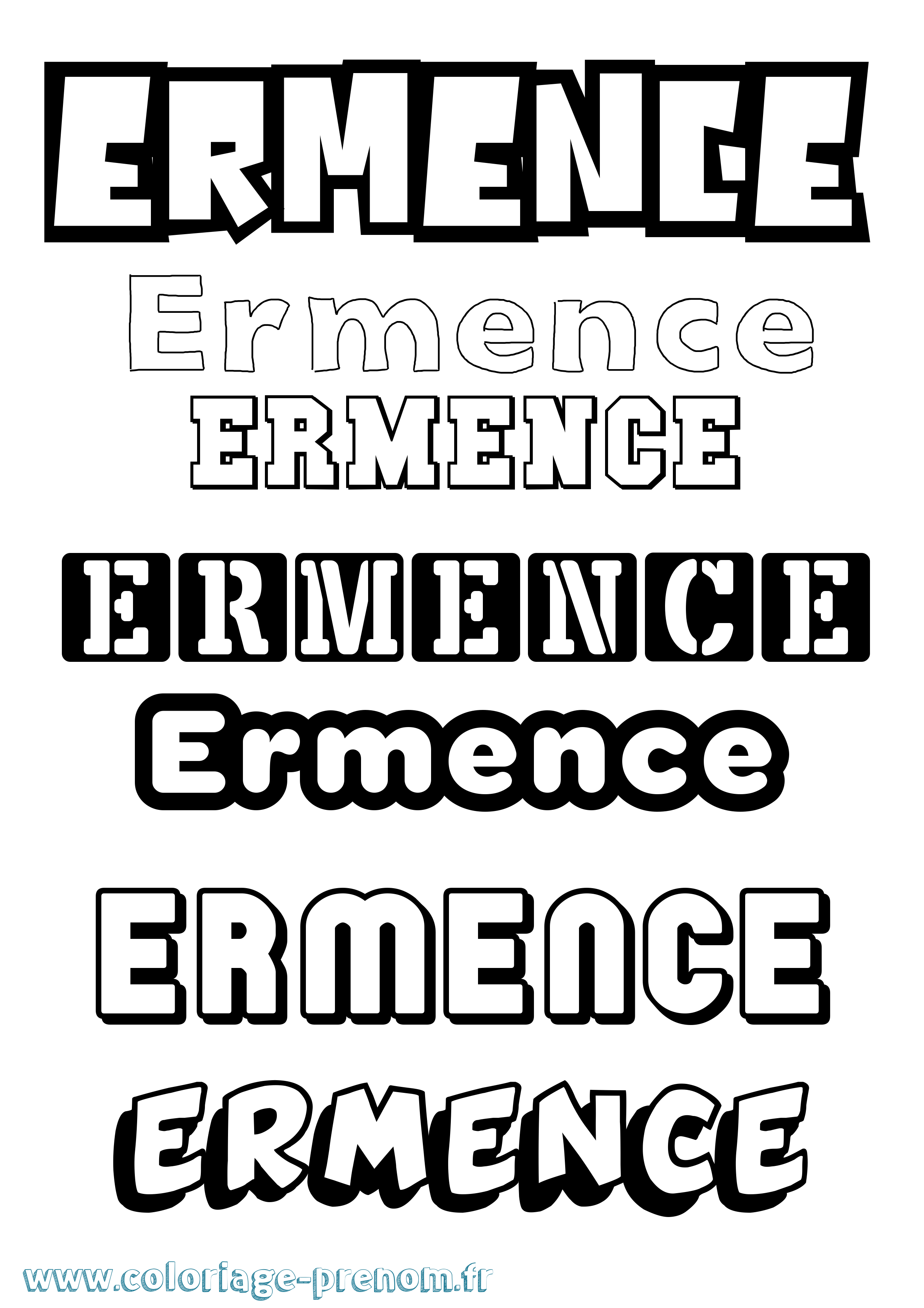 Coloriage prénom Ermence Simple
