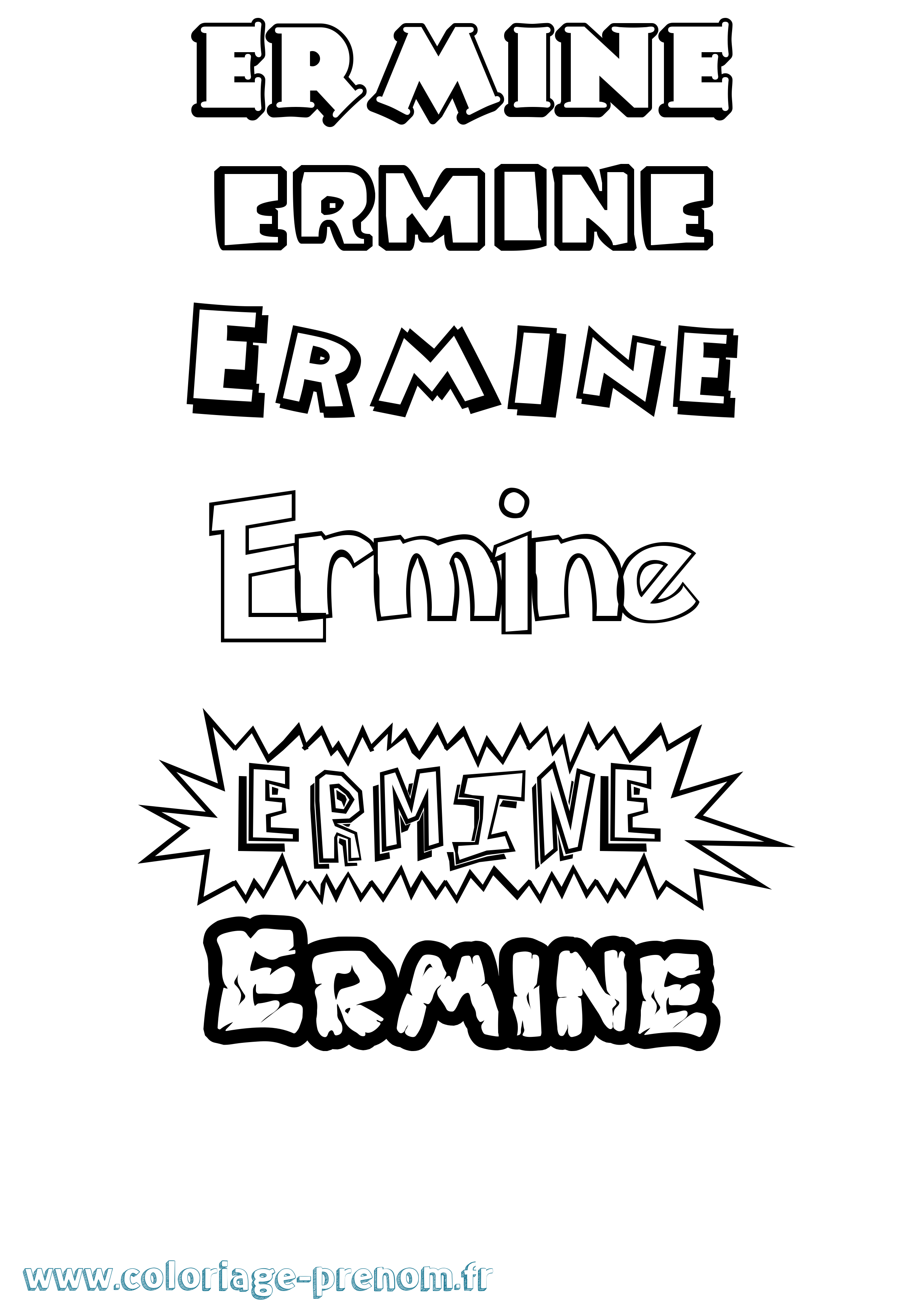 Coloriage prénom Ermine Dessin Animé