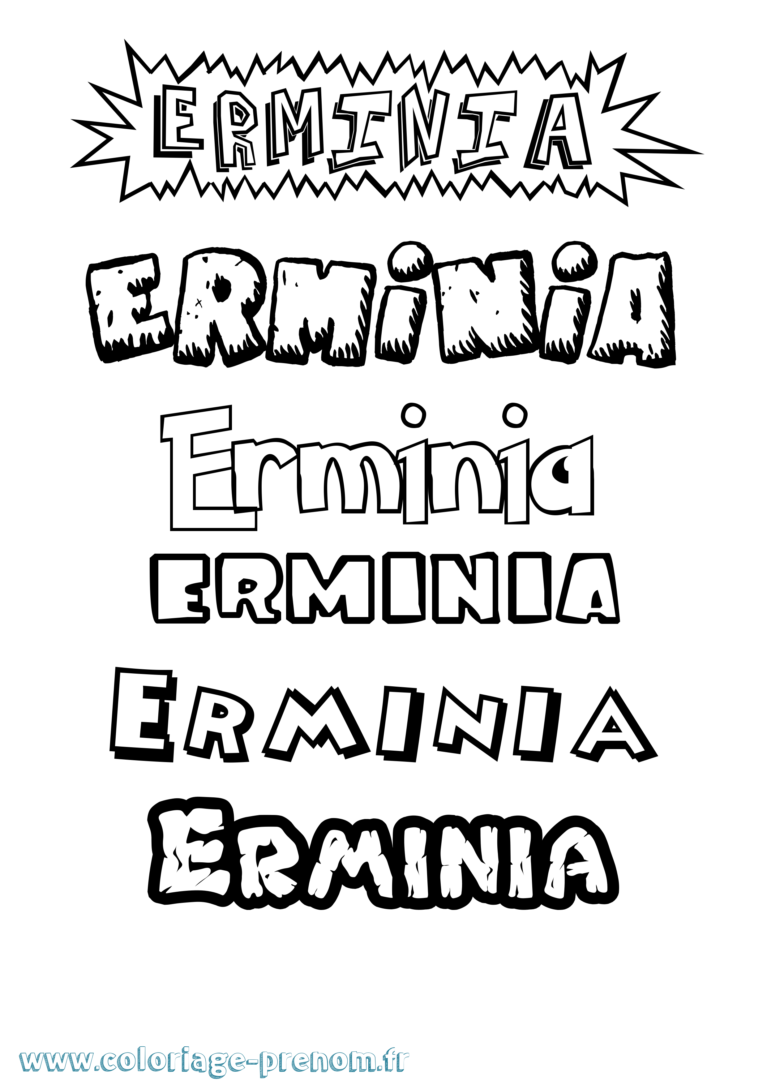 Coloriage prénom Erminia Dessin Animé