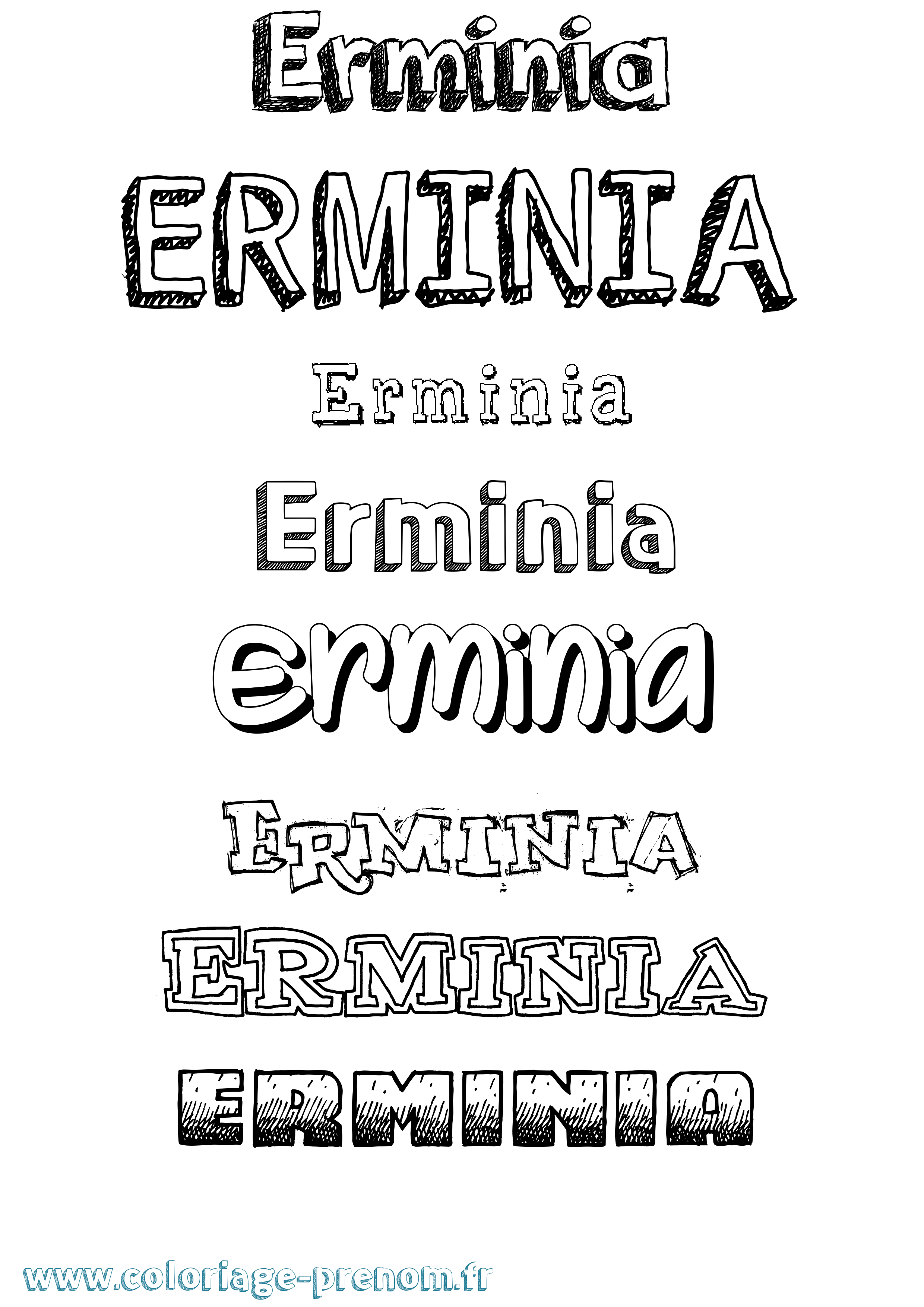 Coloriage prénom Erminia Dessiné