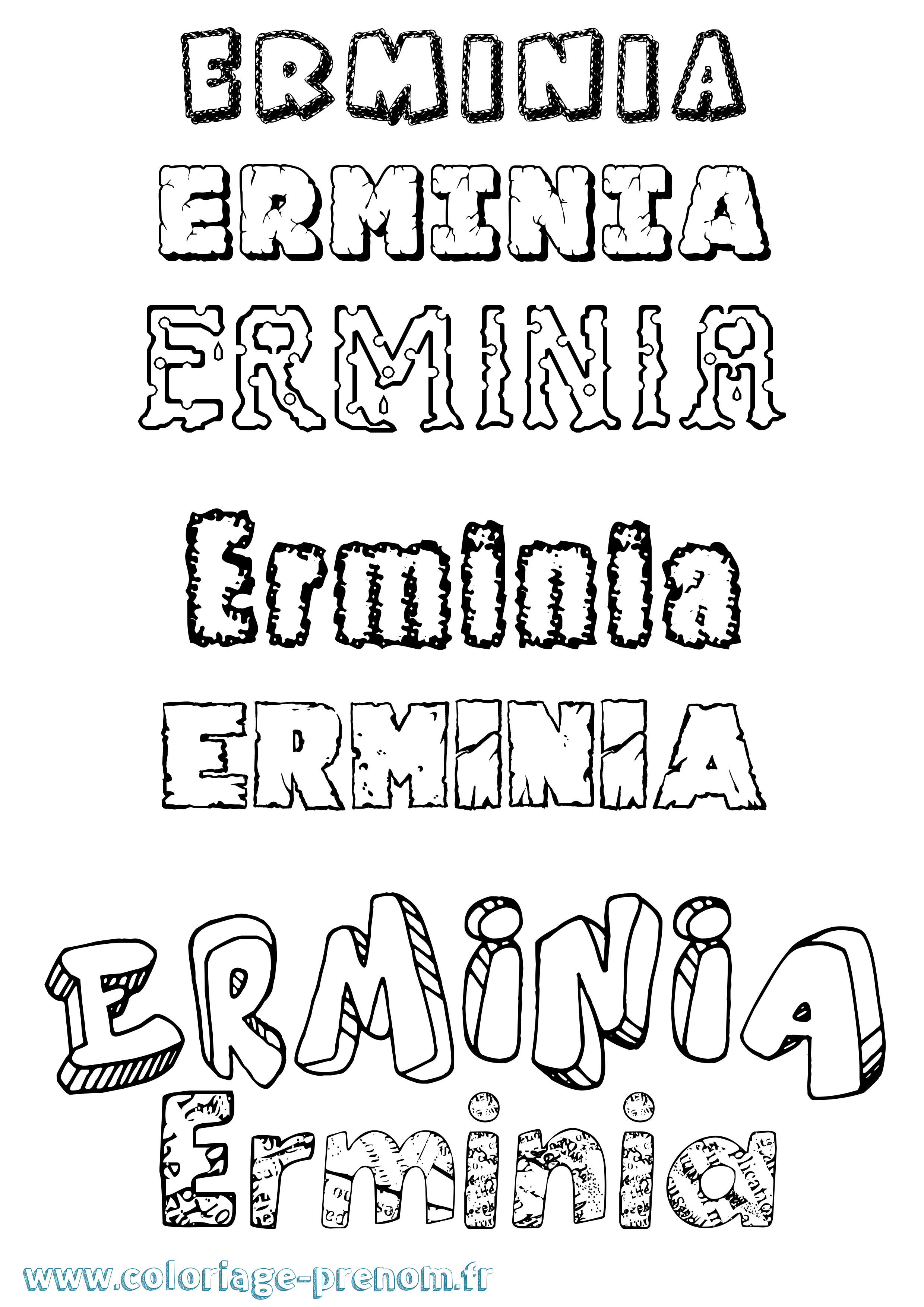 Coloriage prénom Erminia Destructuré