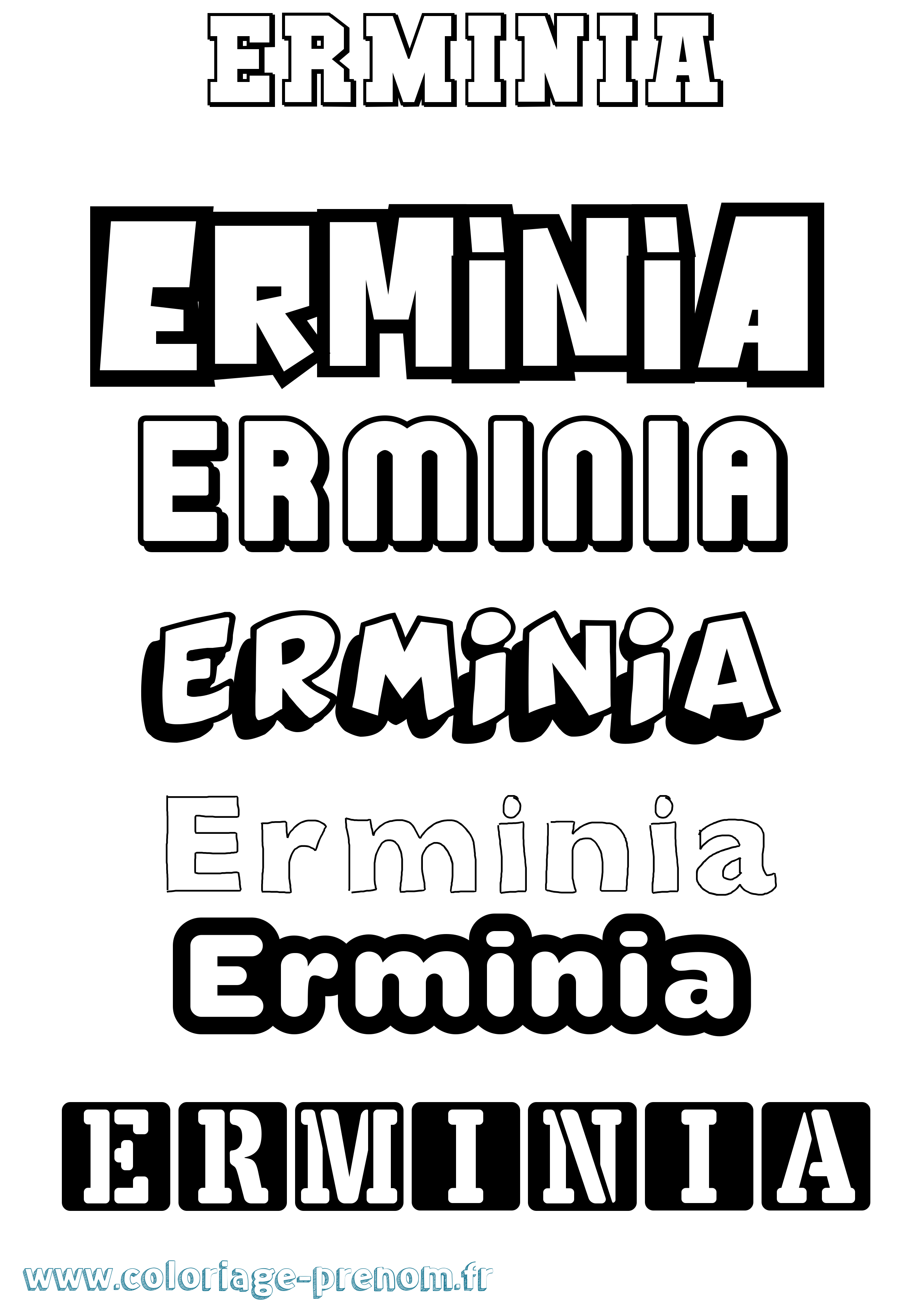 Coloriage prénom Erminia Simple