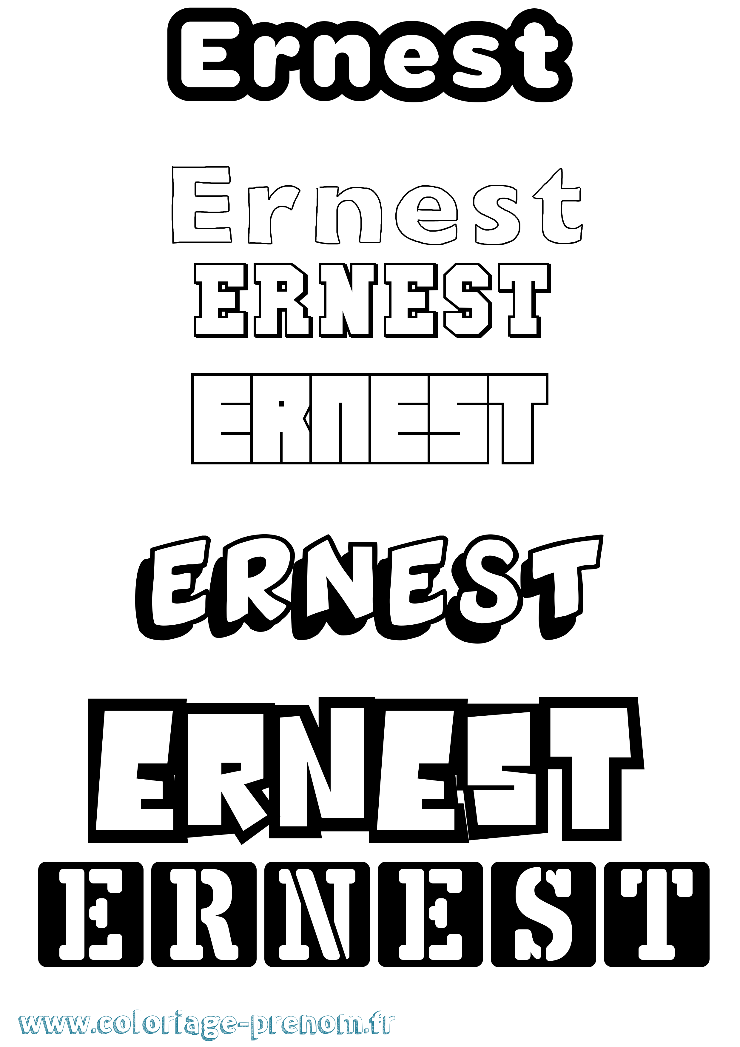 Coloriage prénom Ernest Simple
