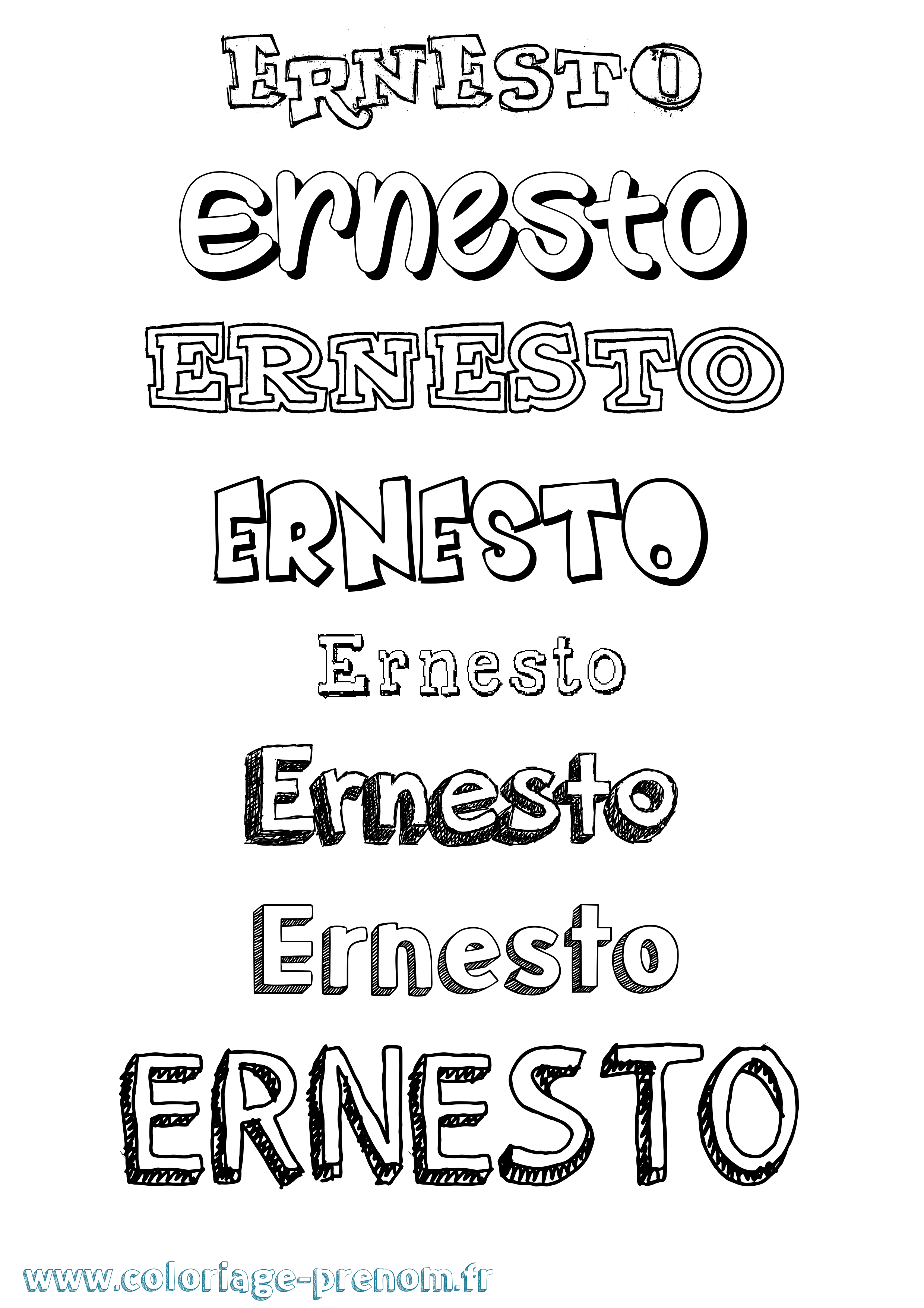 Coloriage prénom Ernesto Dessiné