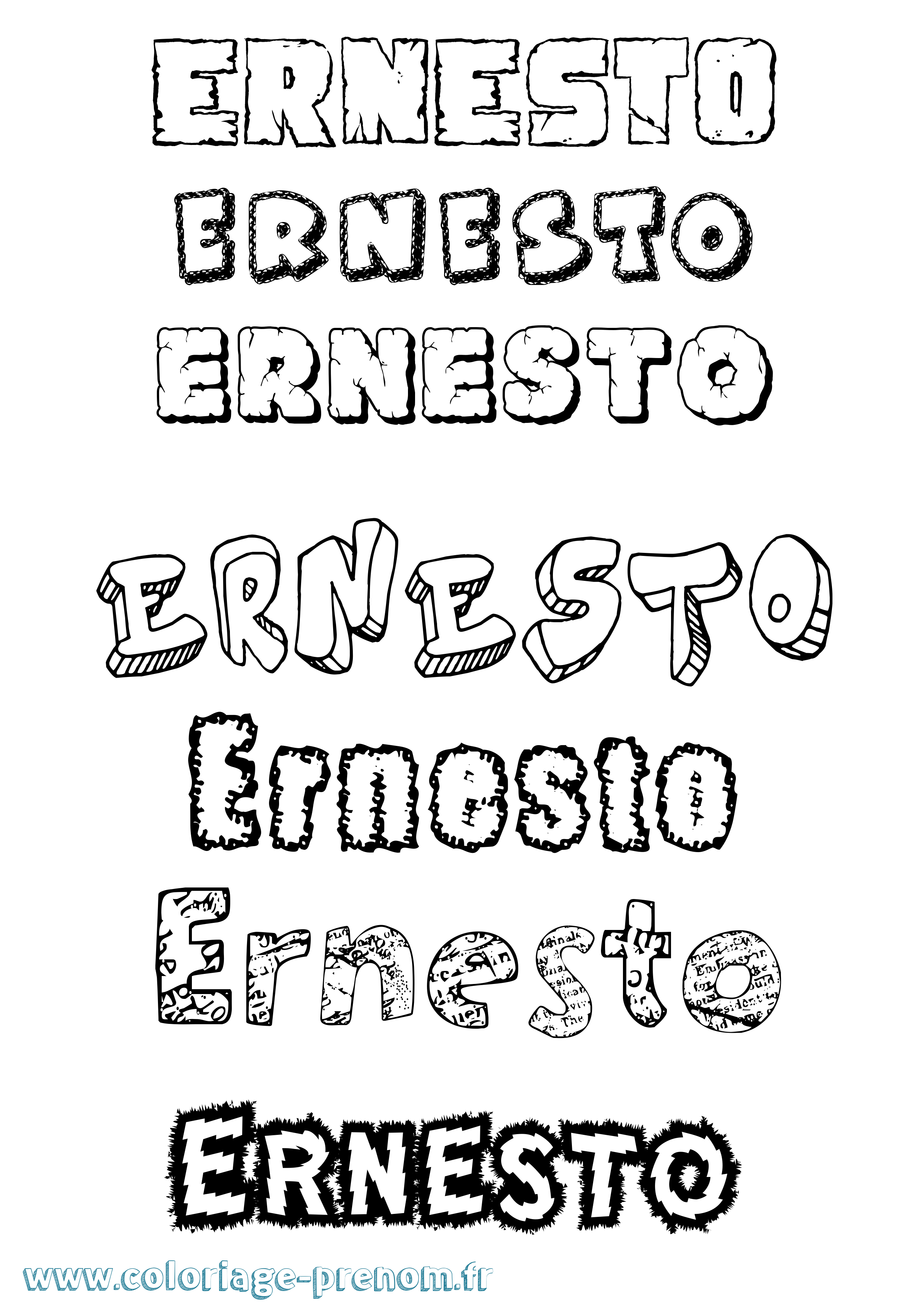 Coloriage prénom Ernesto Destructuré