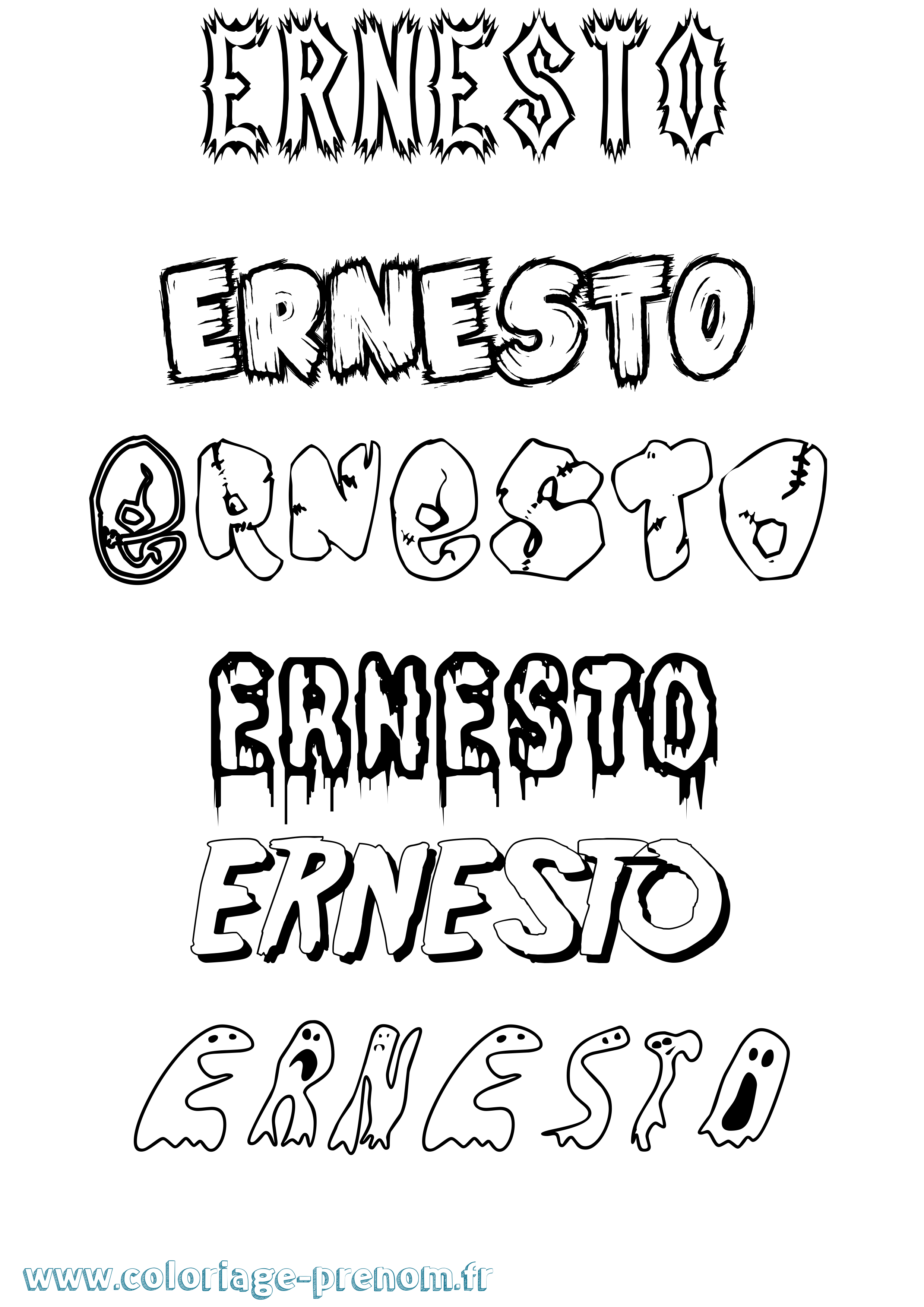 Coloriage prénom Ernesto Frisson