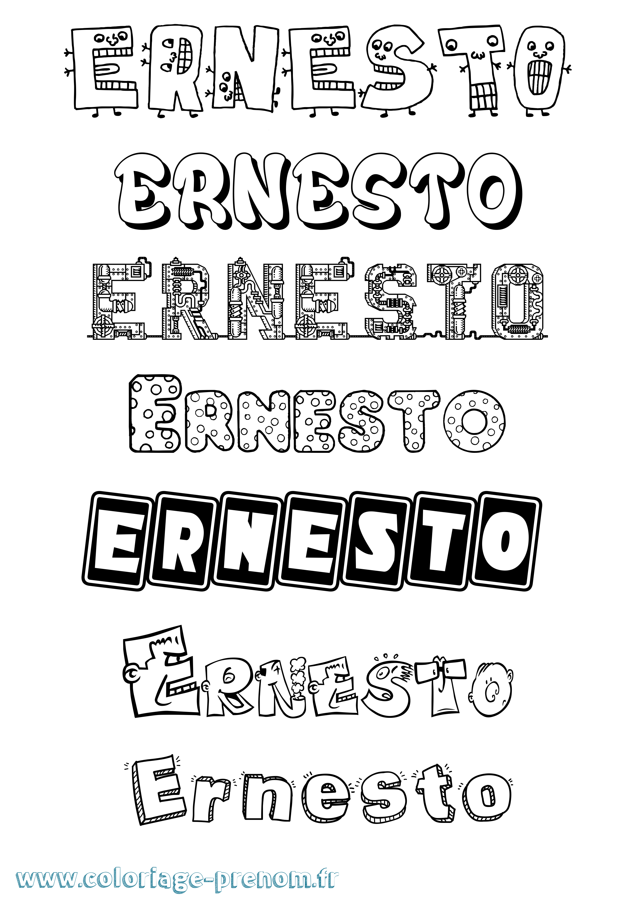 Coloriage prénom Ernesto Fun