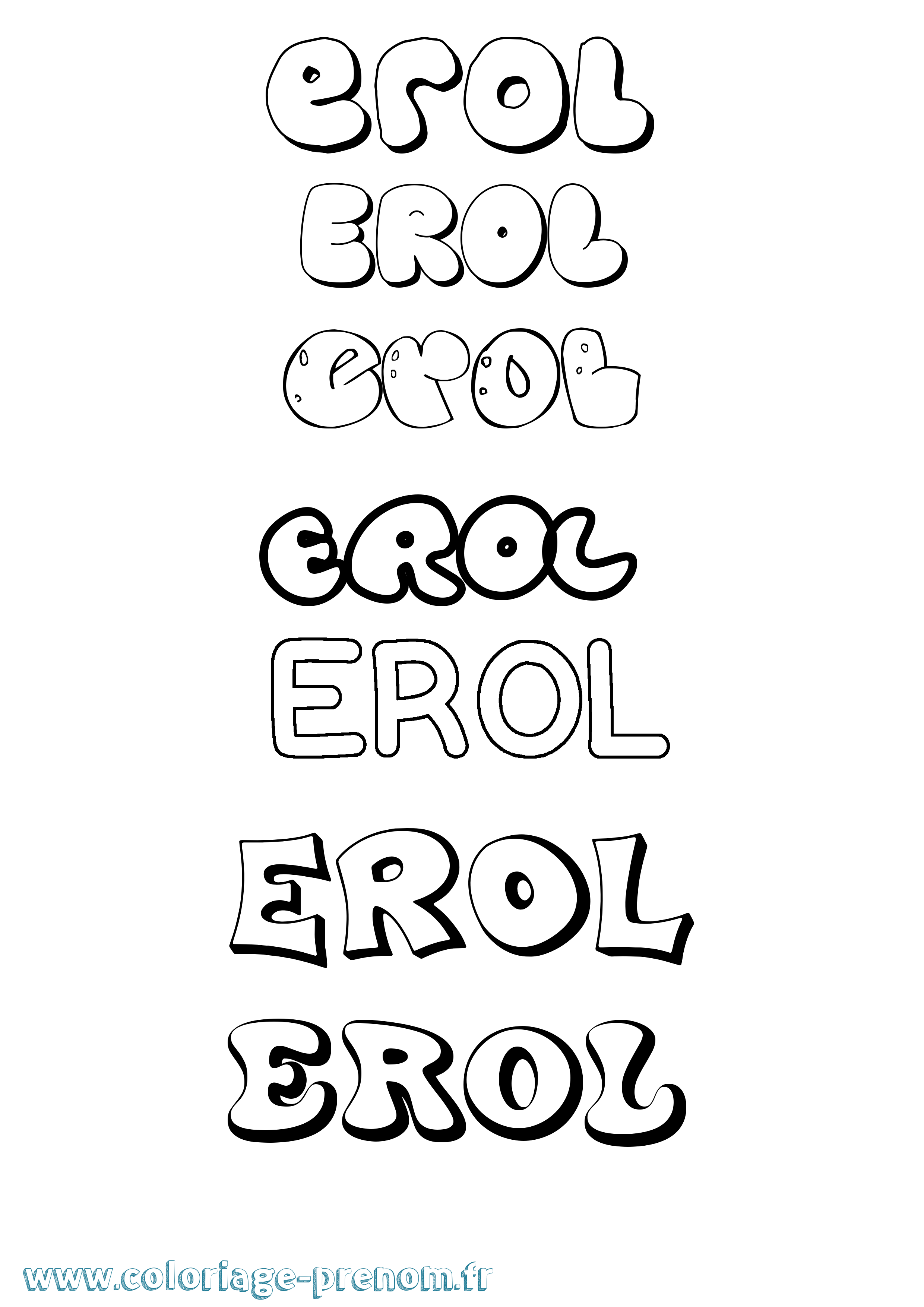 Coloriage prénom Erol Bubble