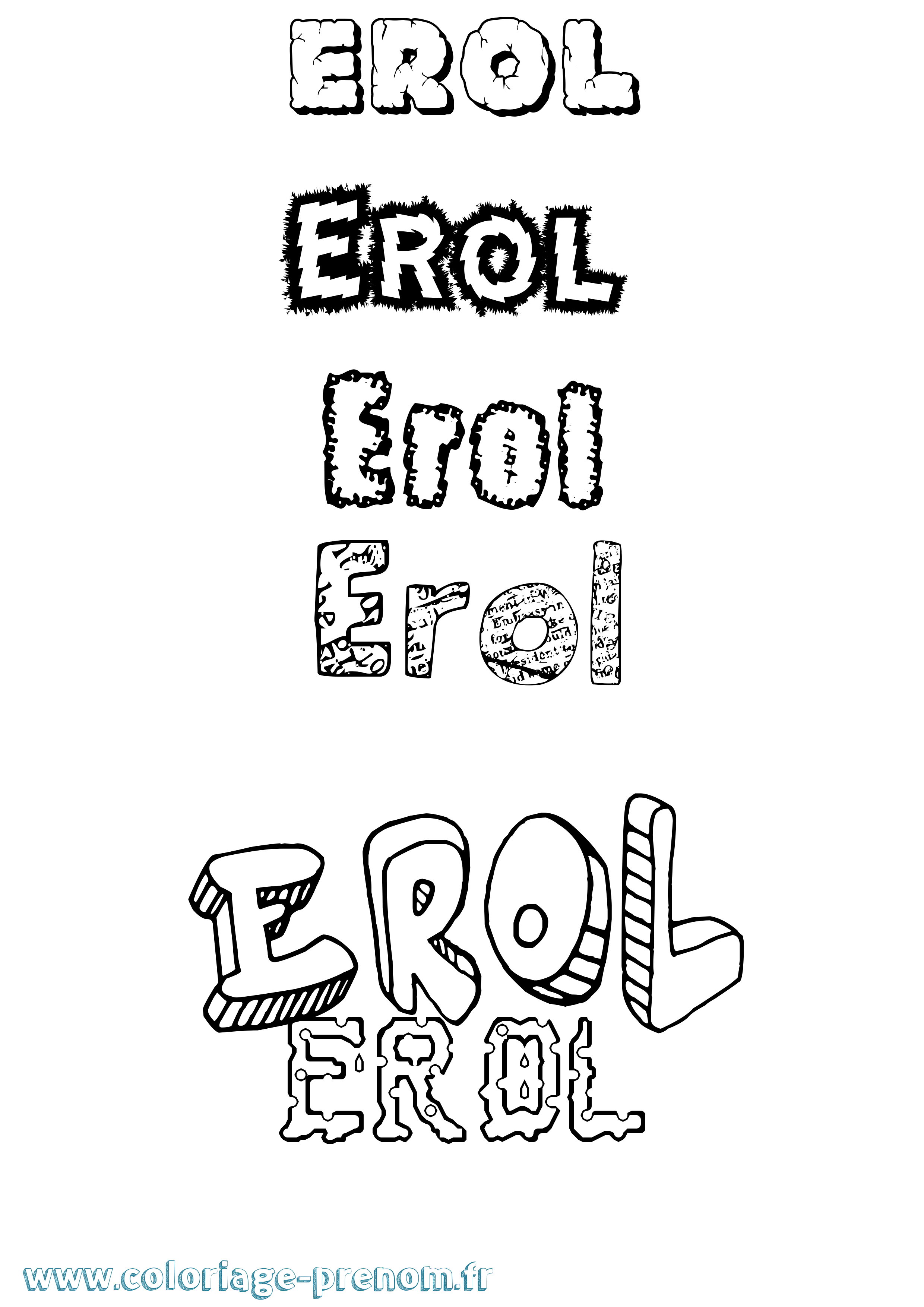 Coloriage prénom Erol Destructuré