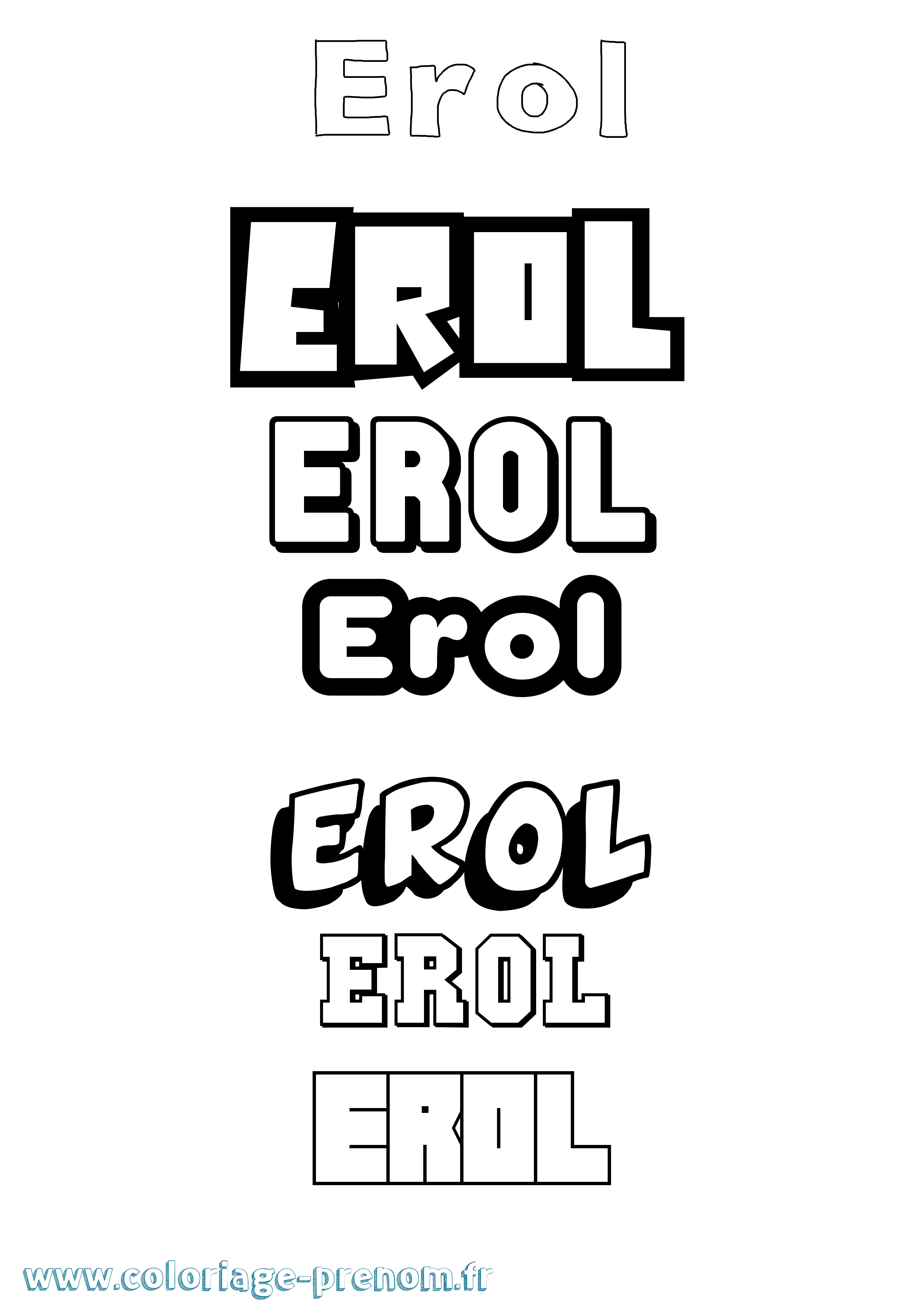 Coloriage prénom Erol Simple