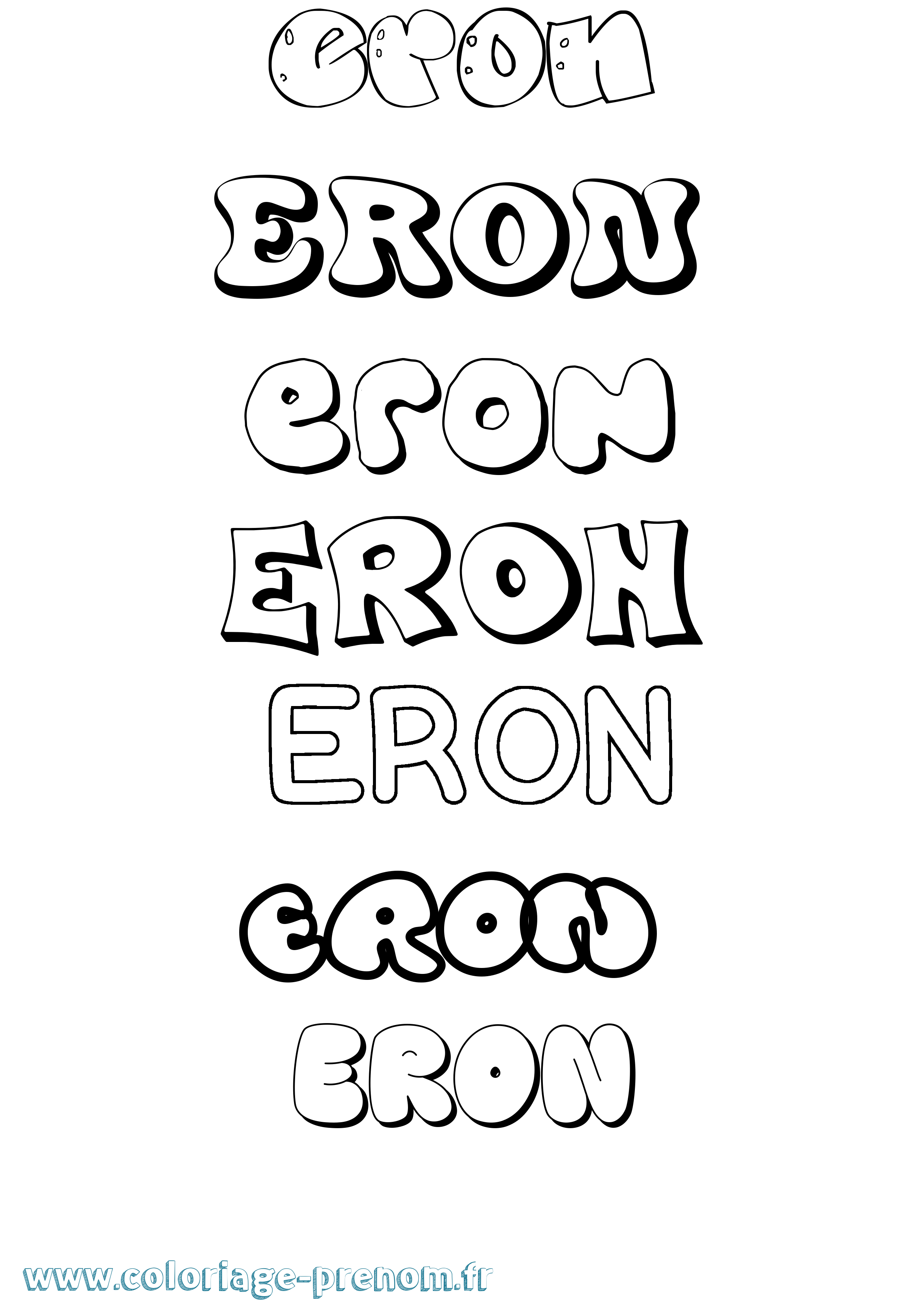 Coloriage prénom Eron Bubble