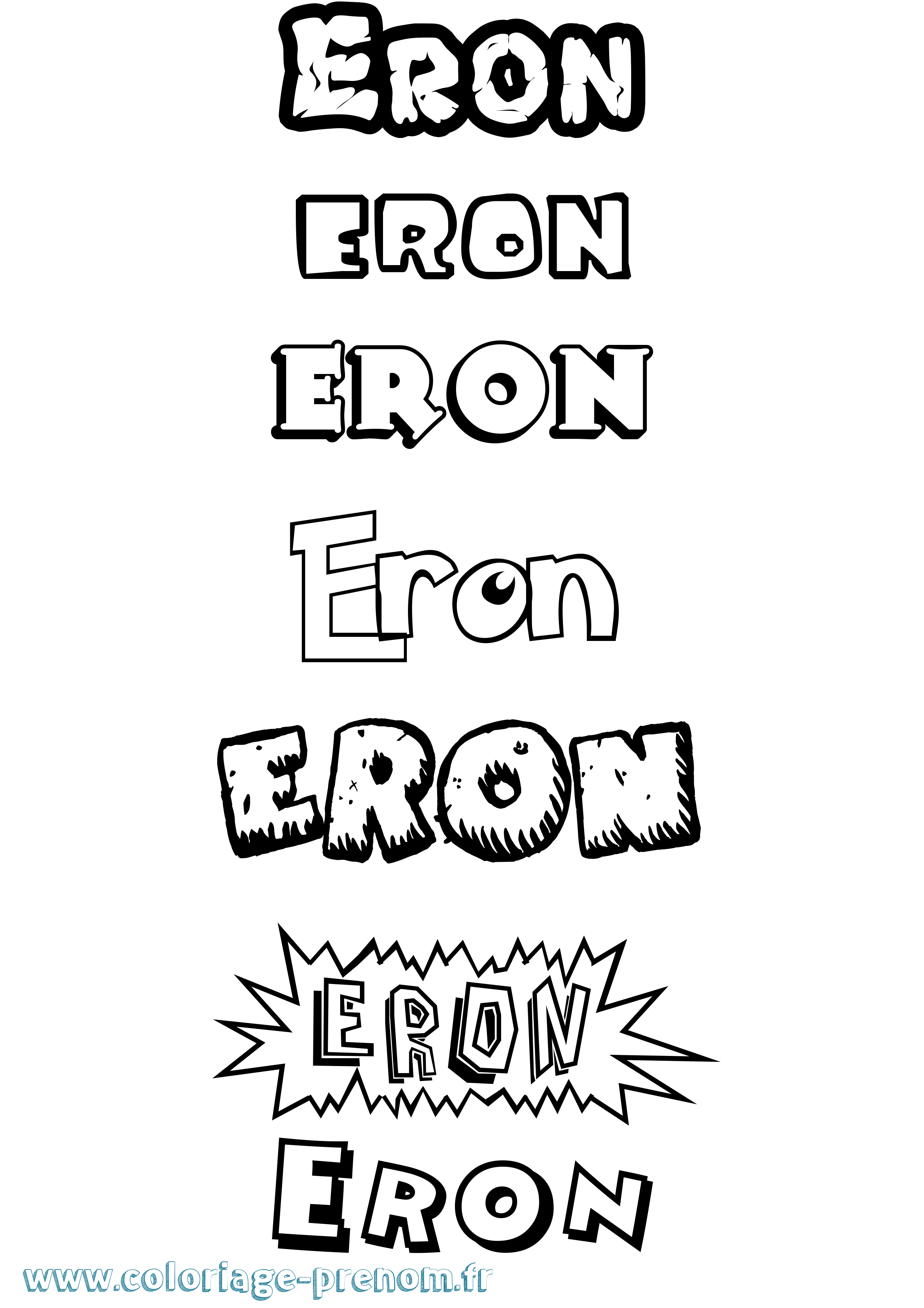 Coloriage prénom Eron Dessin Animé