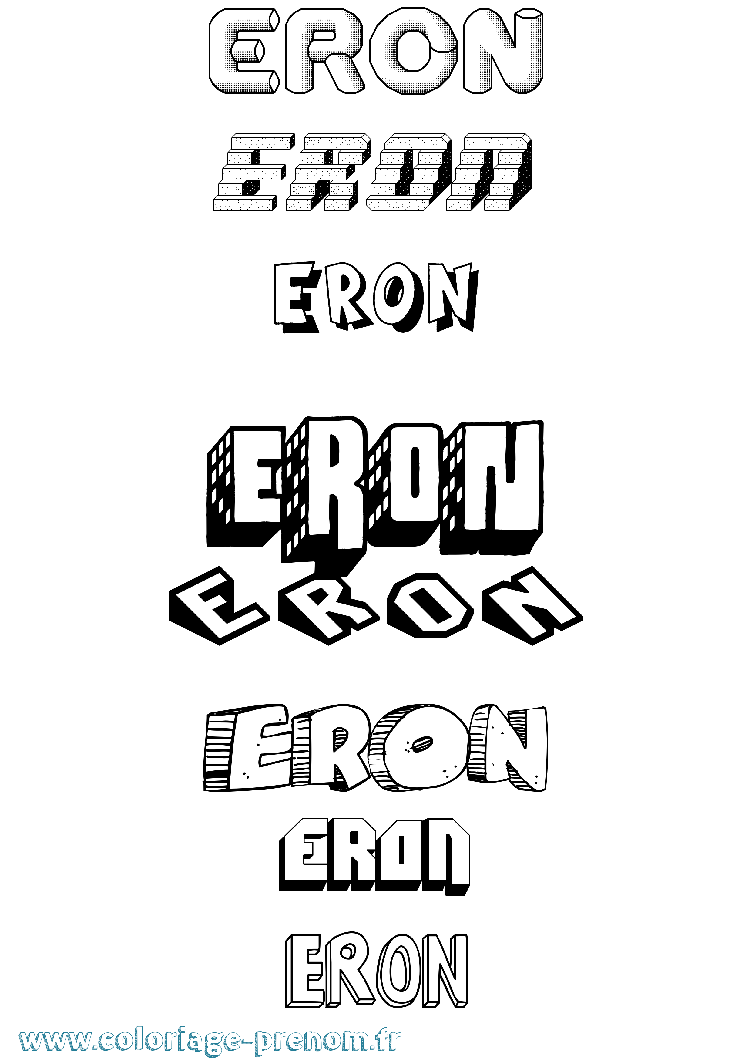 Coloriage prénom Eron Effet 3D