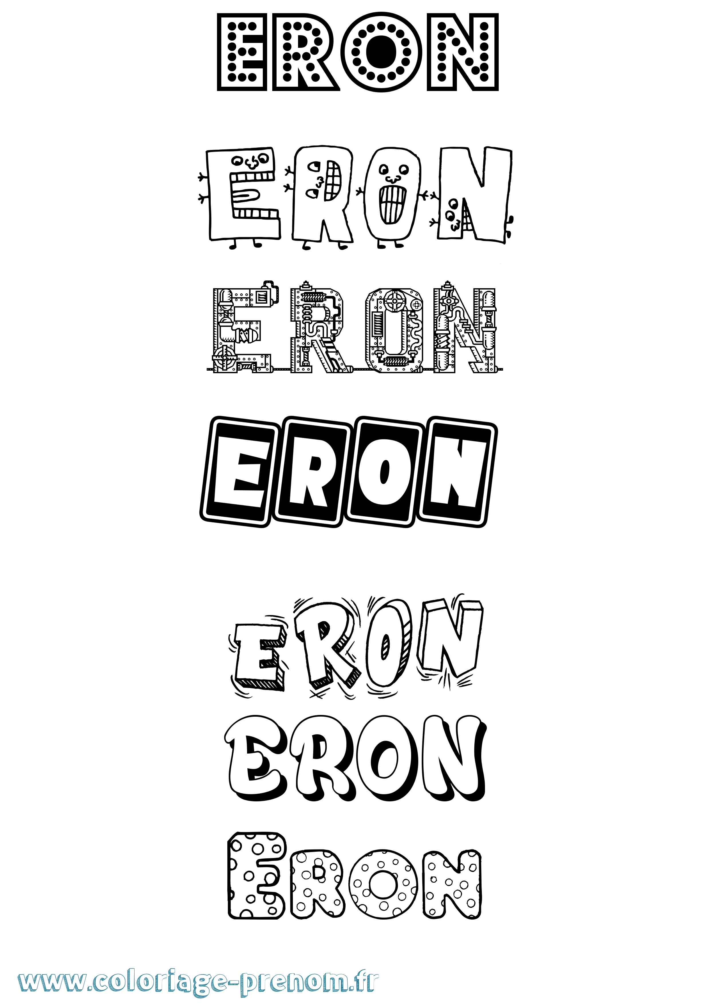Coloriage prénom Eron Fun