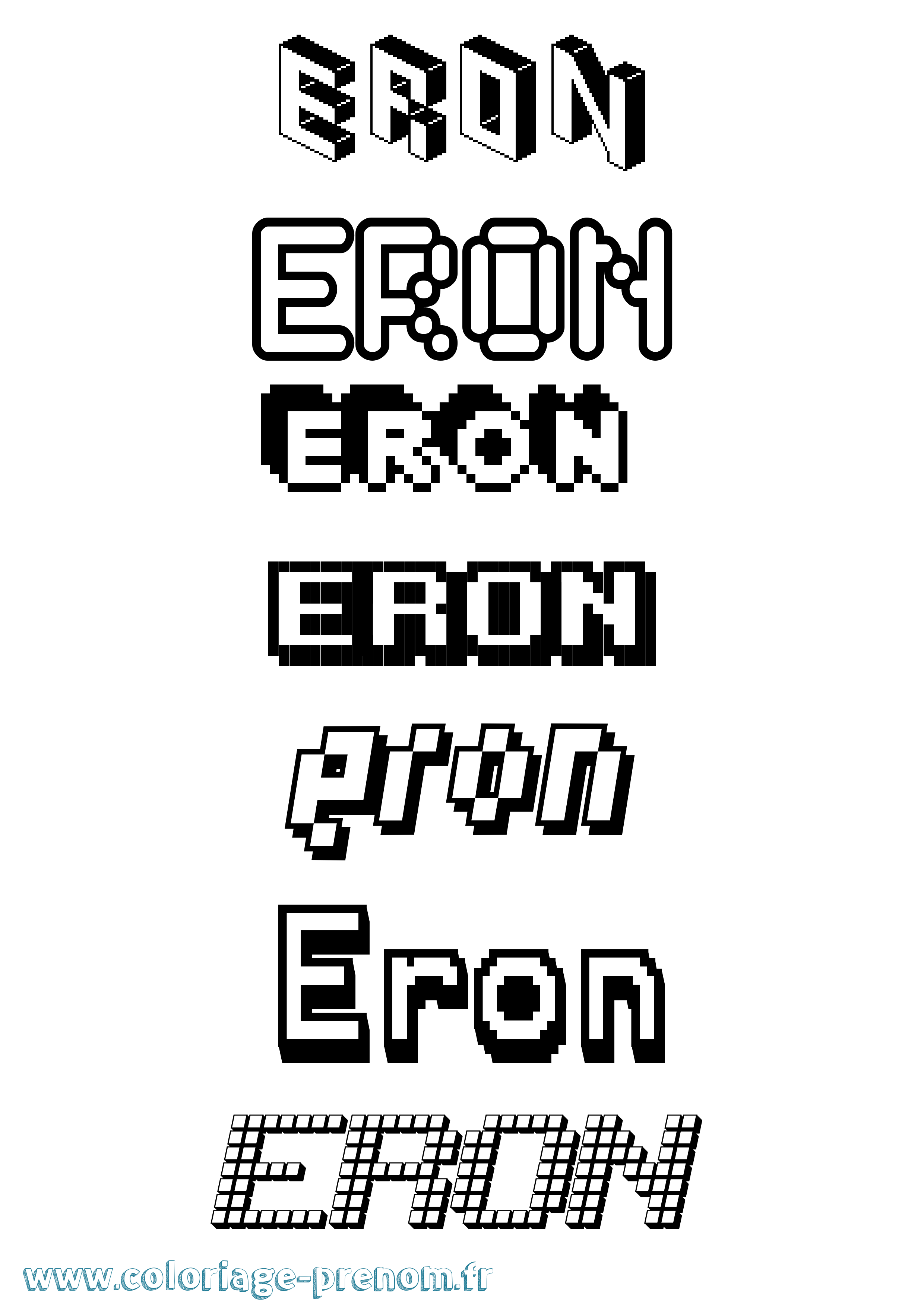 Coloriage prénom Eron Pixel