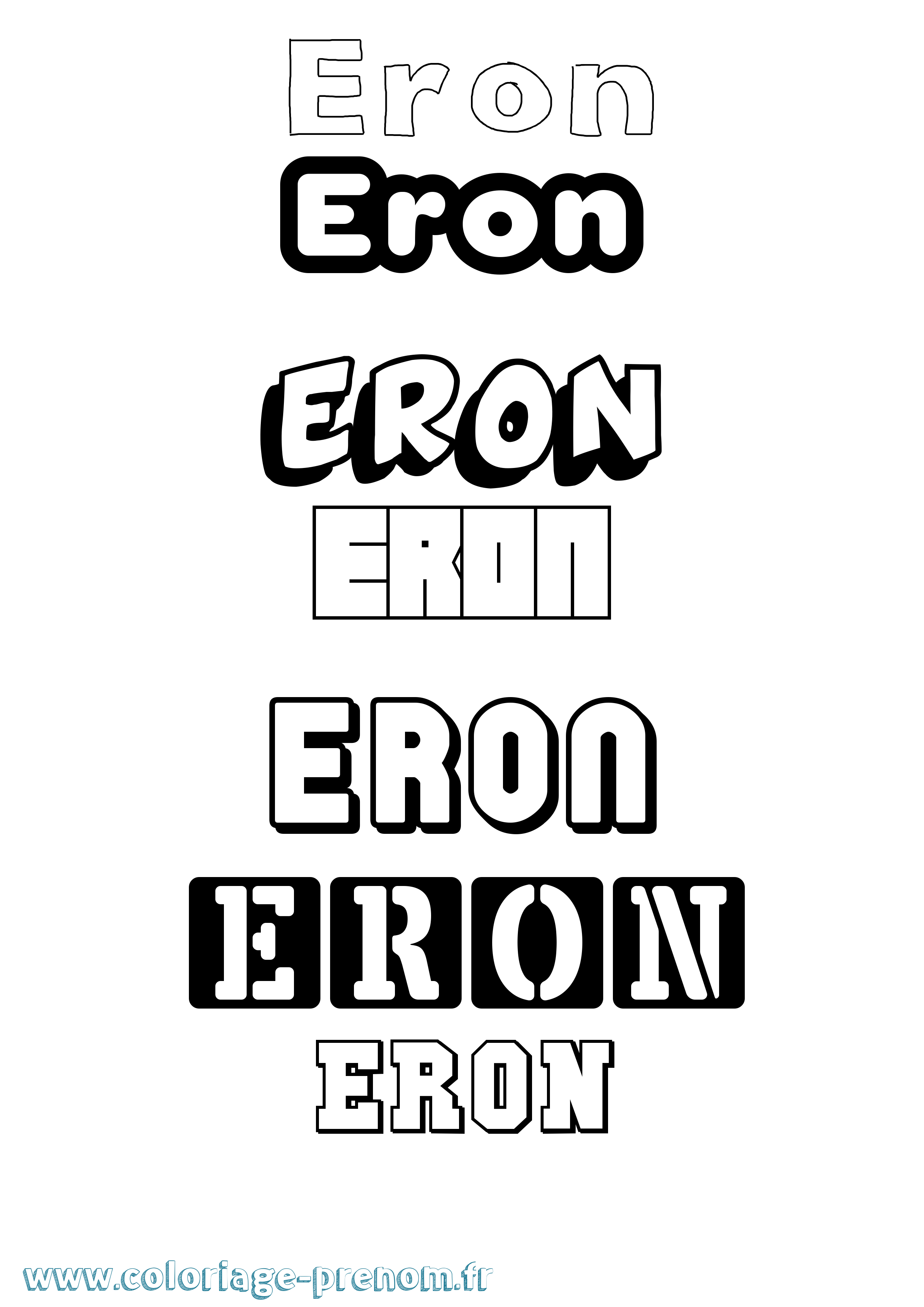 Coloriage prénom Eron Simple