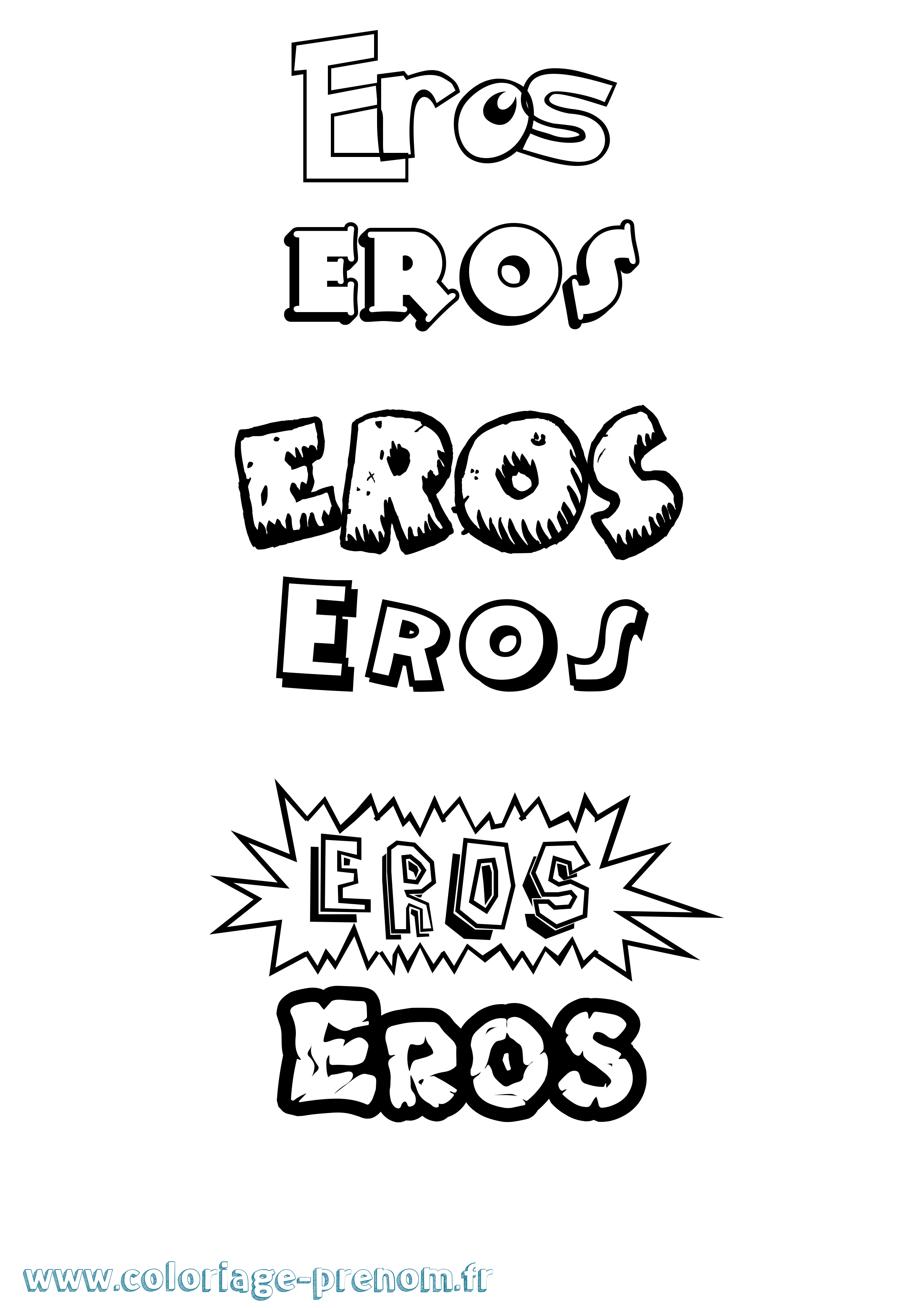 Coloriage prénom Eros Dessin Animé