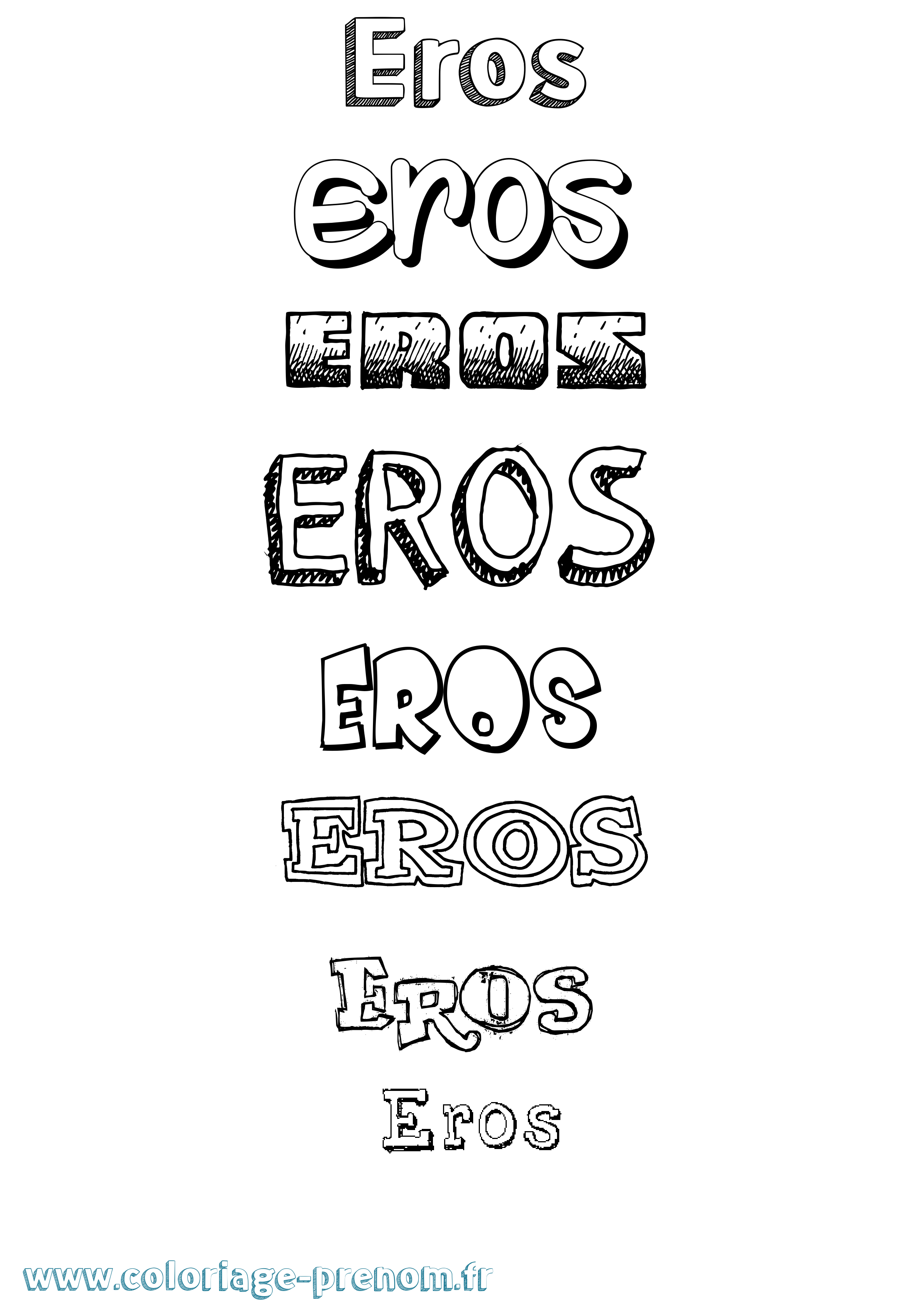 Coloriage Eros Dessiné Coloriage prénom Eros Dessiné