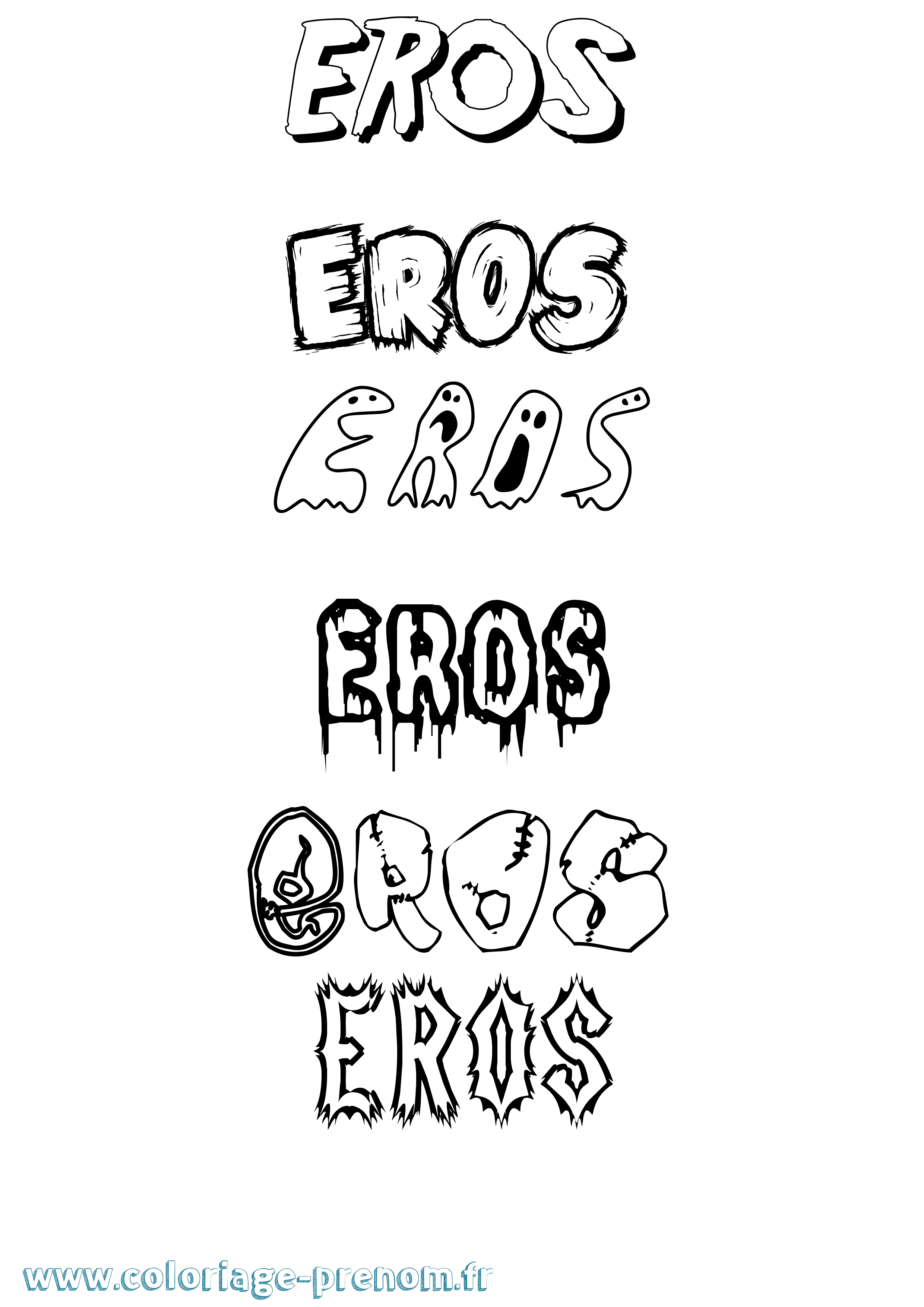 Coloriage prénom Eros Frisson